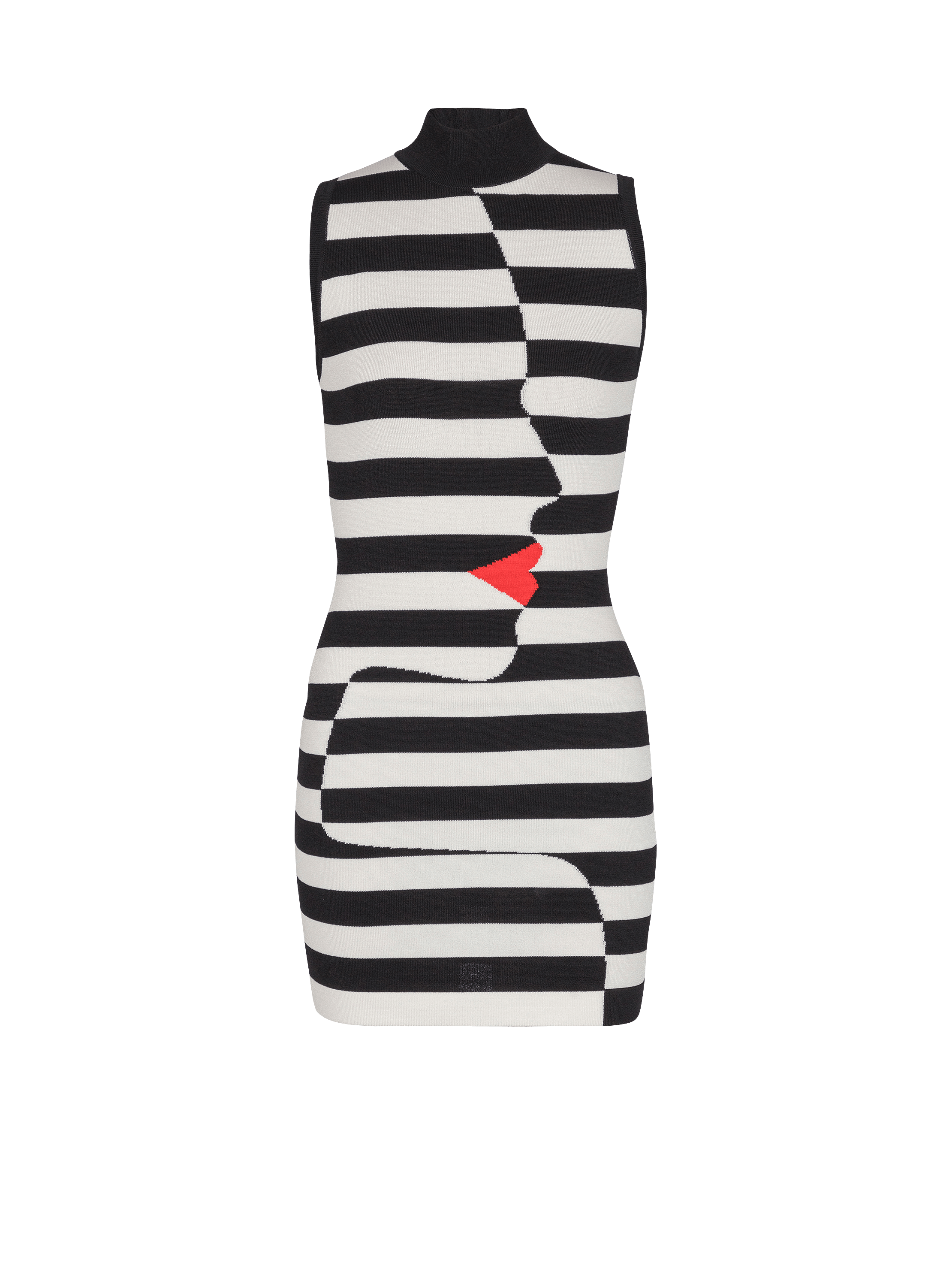 Halterneck face marinière knit dress