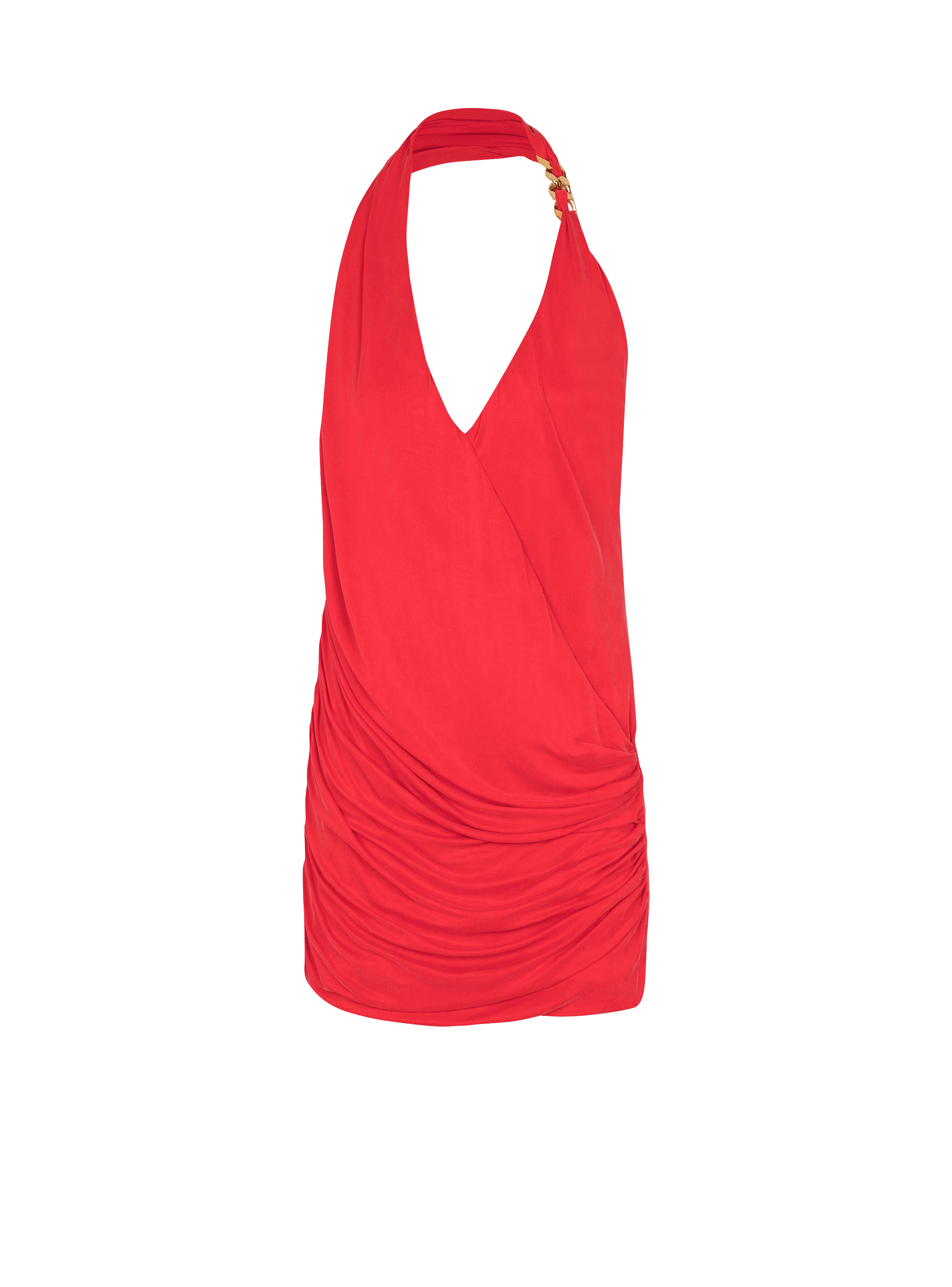 Draped jersey halterneck dress