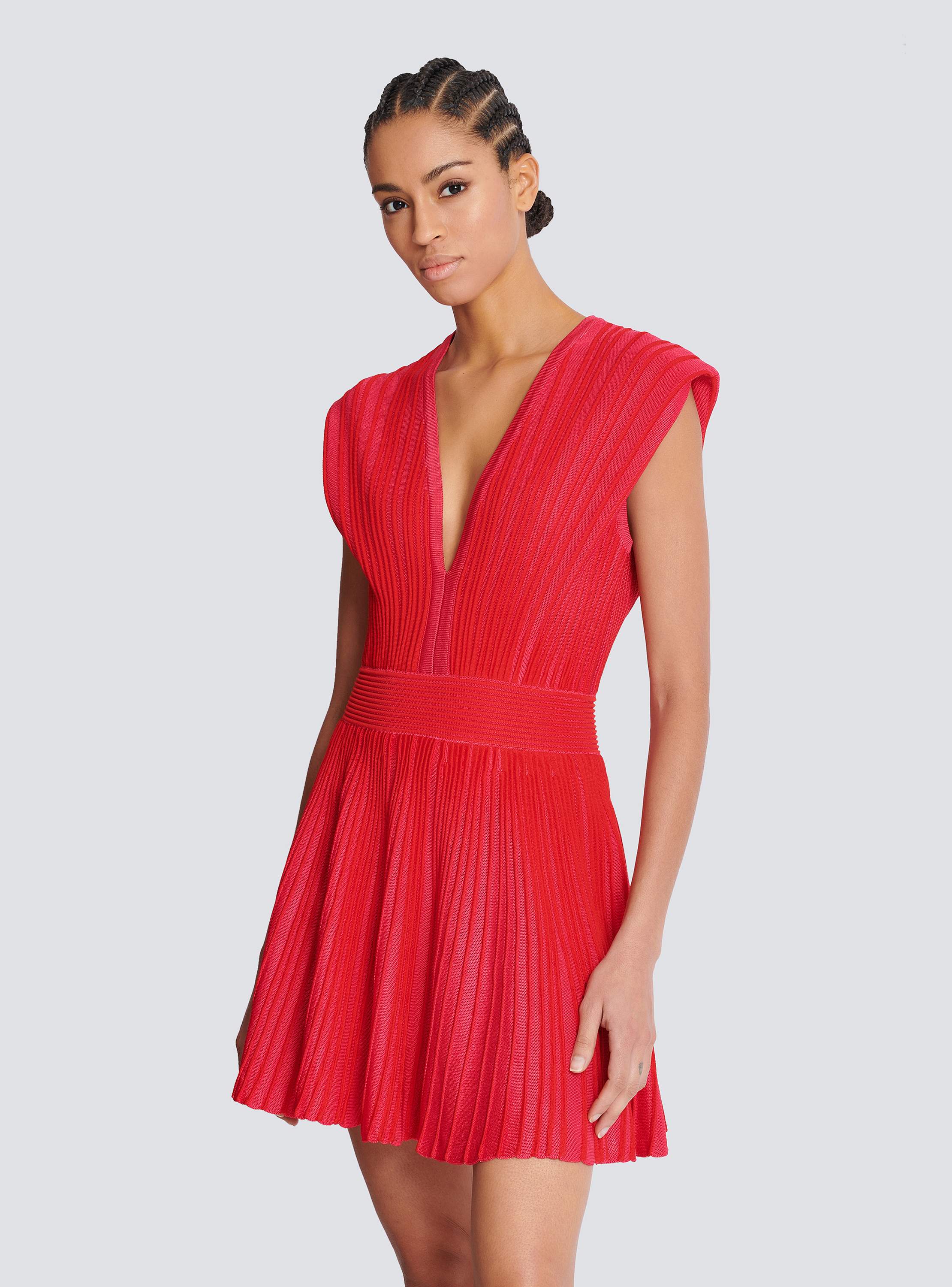 ツートーンニット スケータードレス 