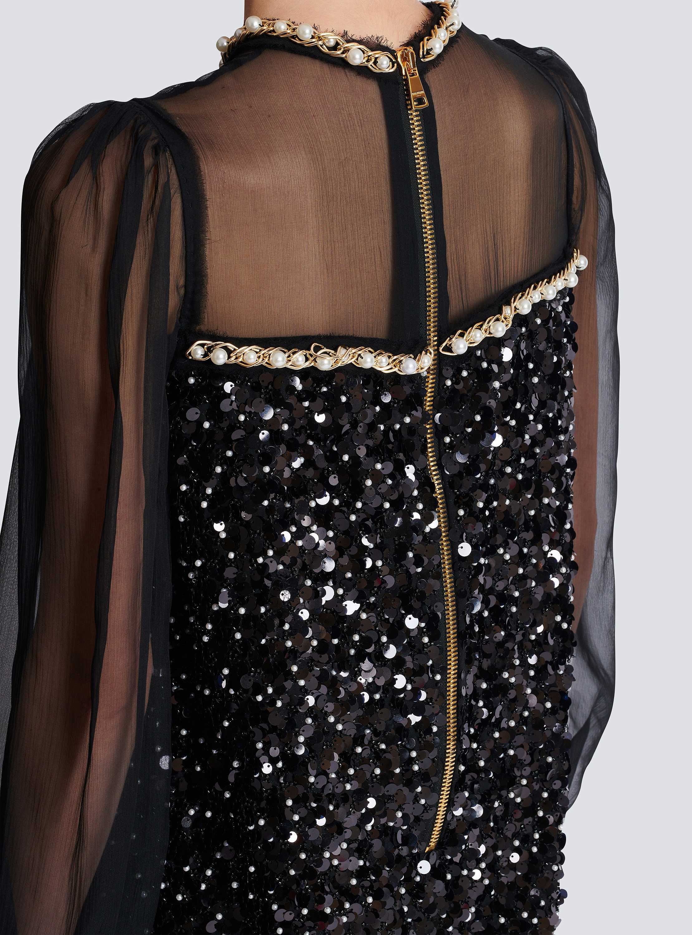 Chiffon and beaded sequin dress