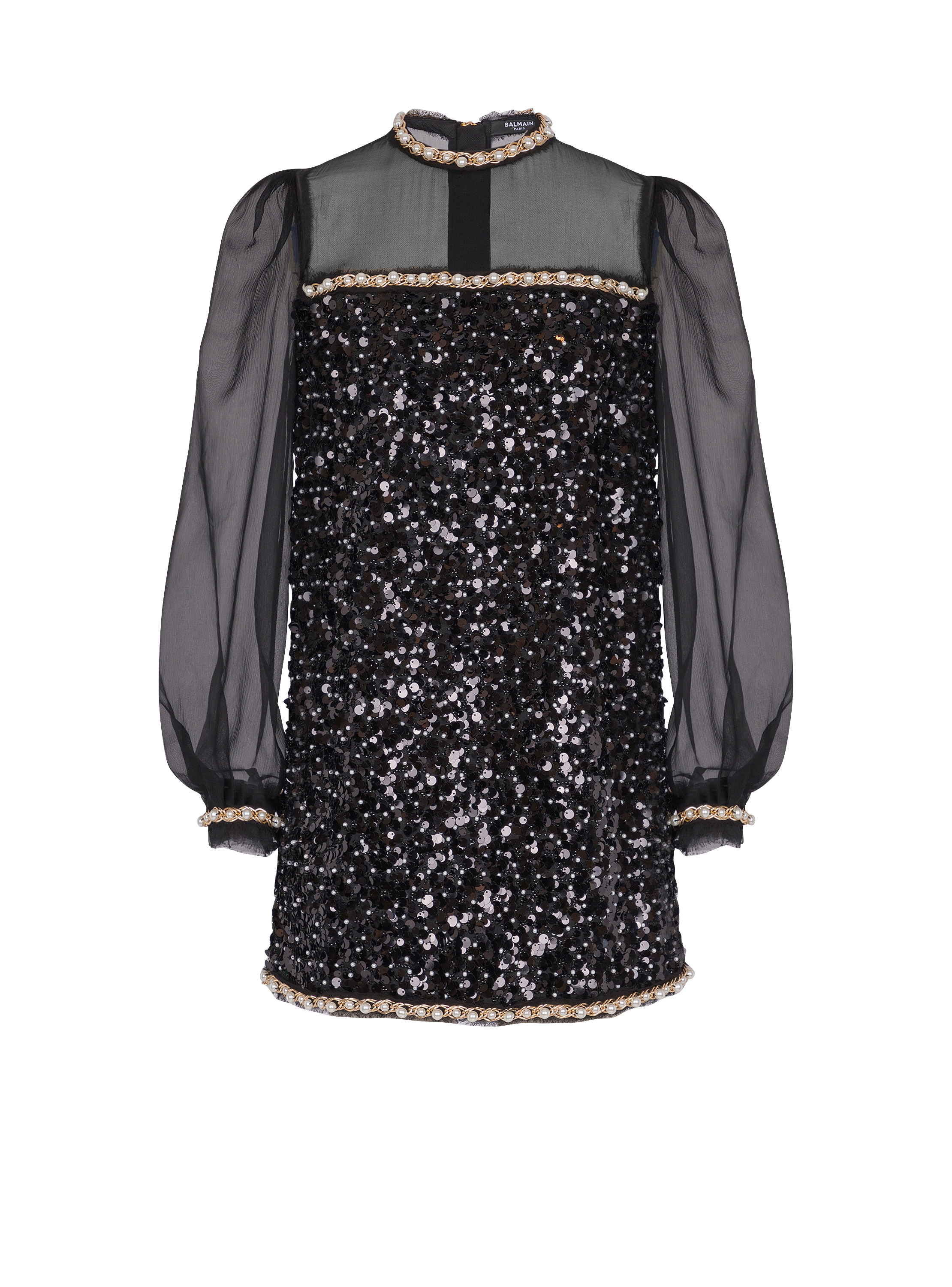 Chiffon and beaded sequin dress