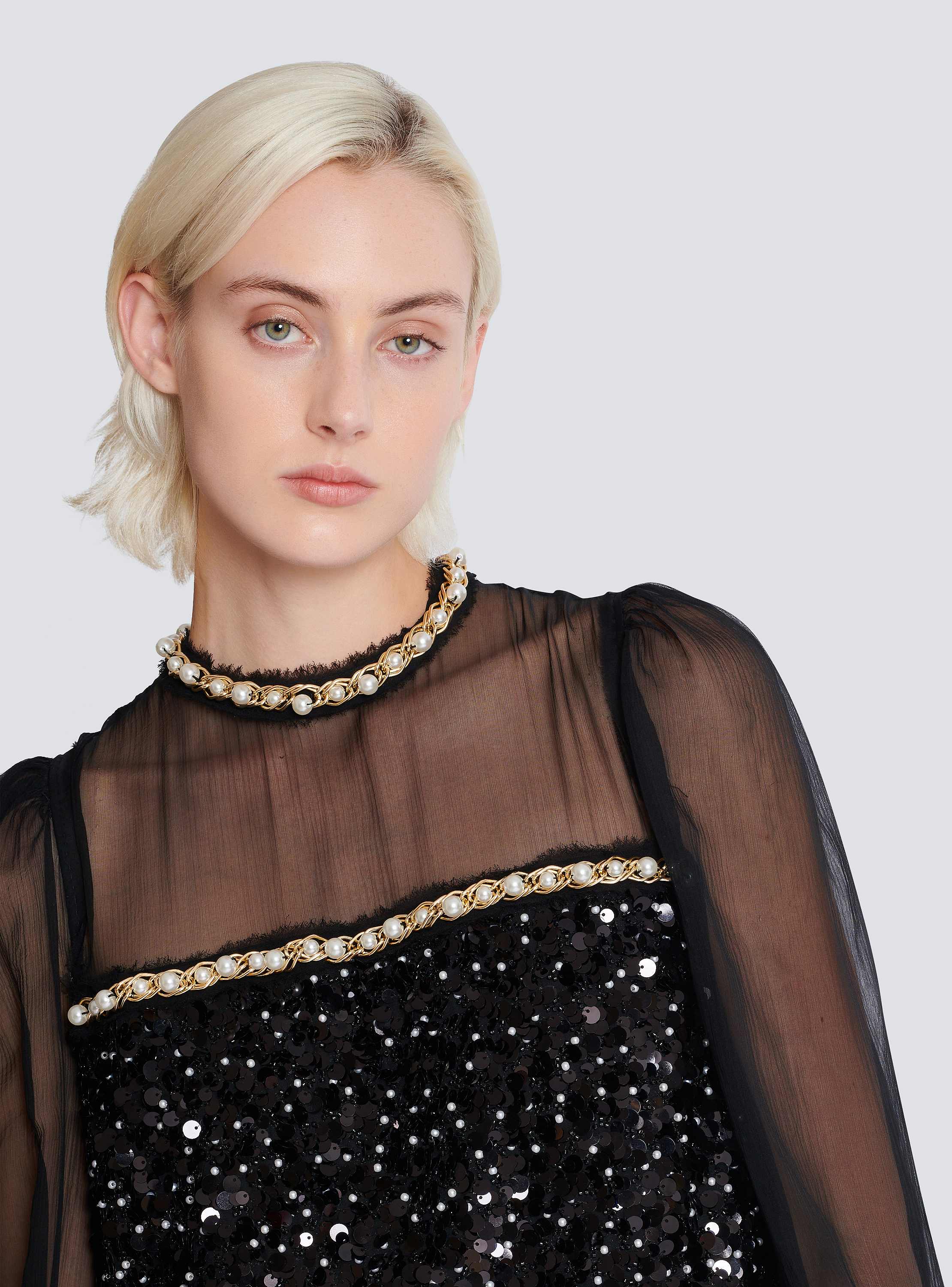 Chiffon and beaded sequin dress