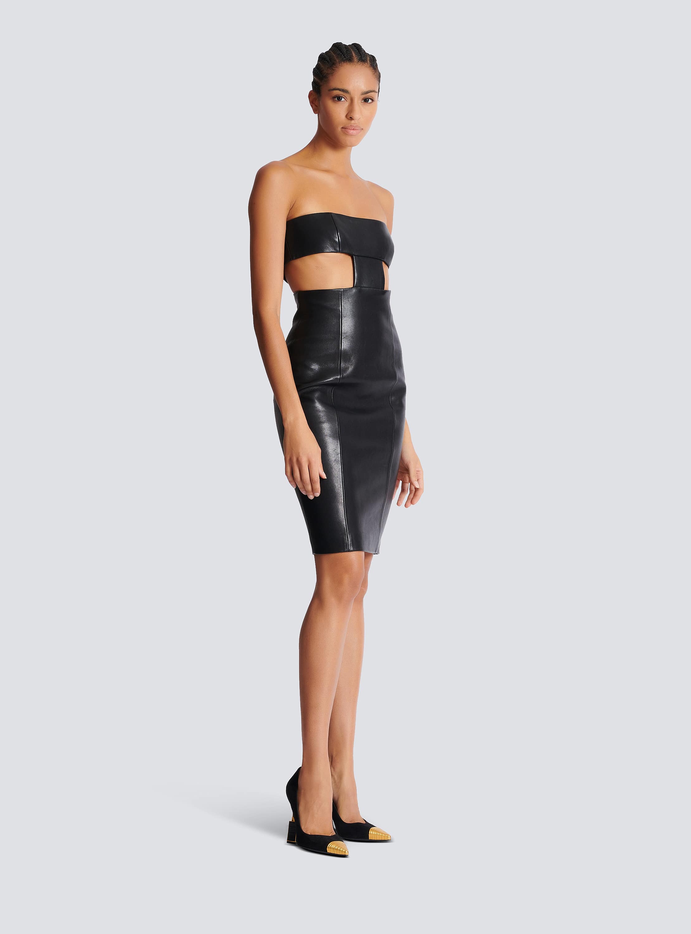 Strapless lambskin dress
