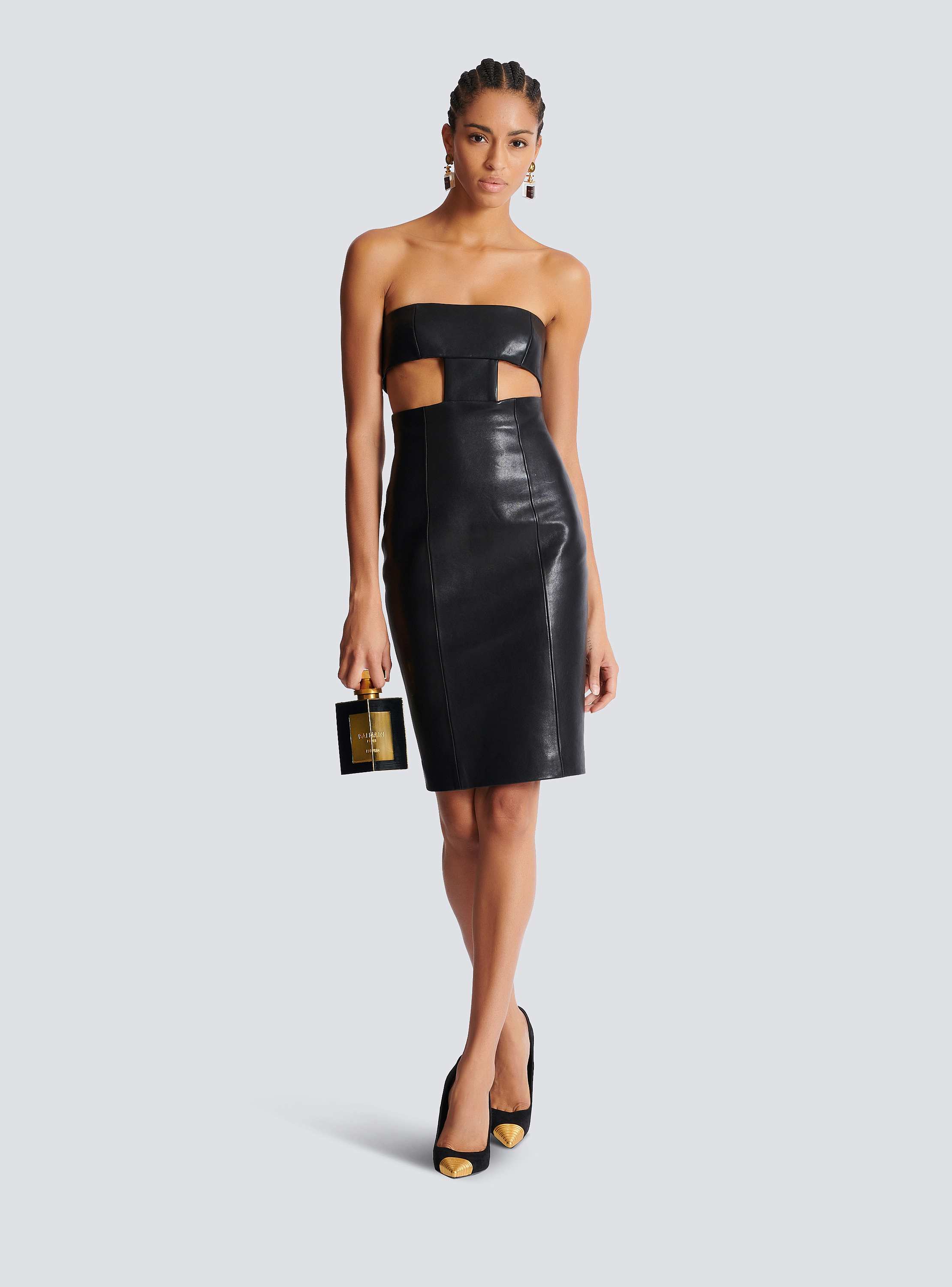 Strapless lambskin dress