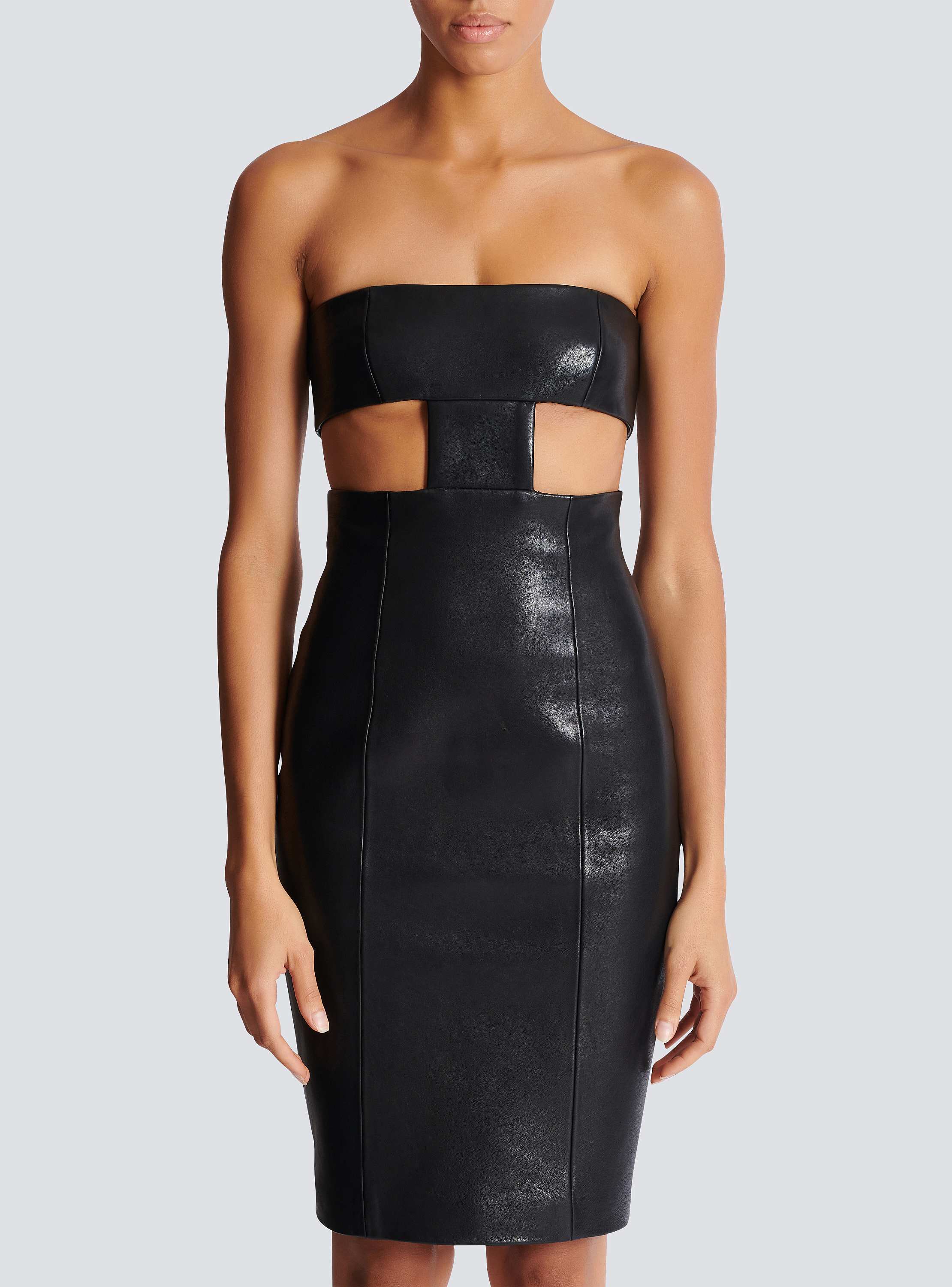 Strapless lambskin dress