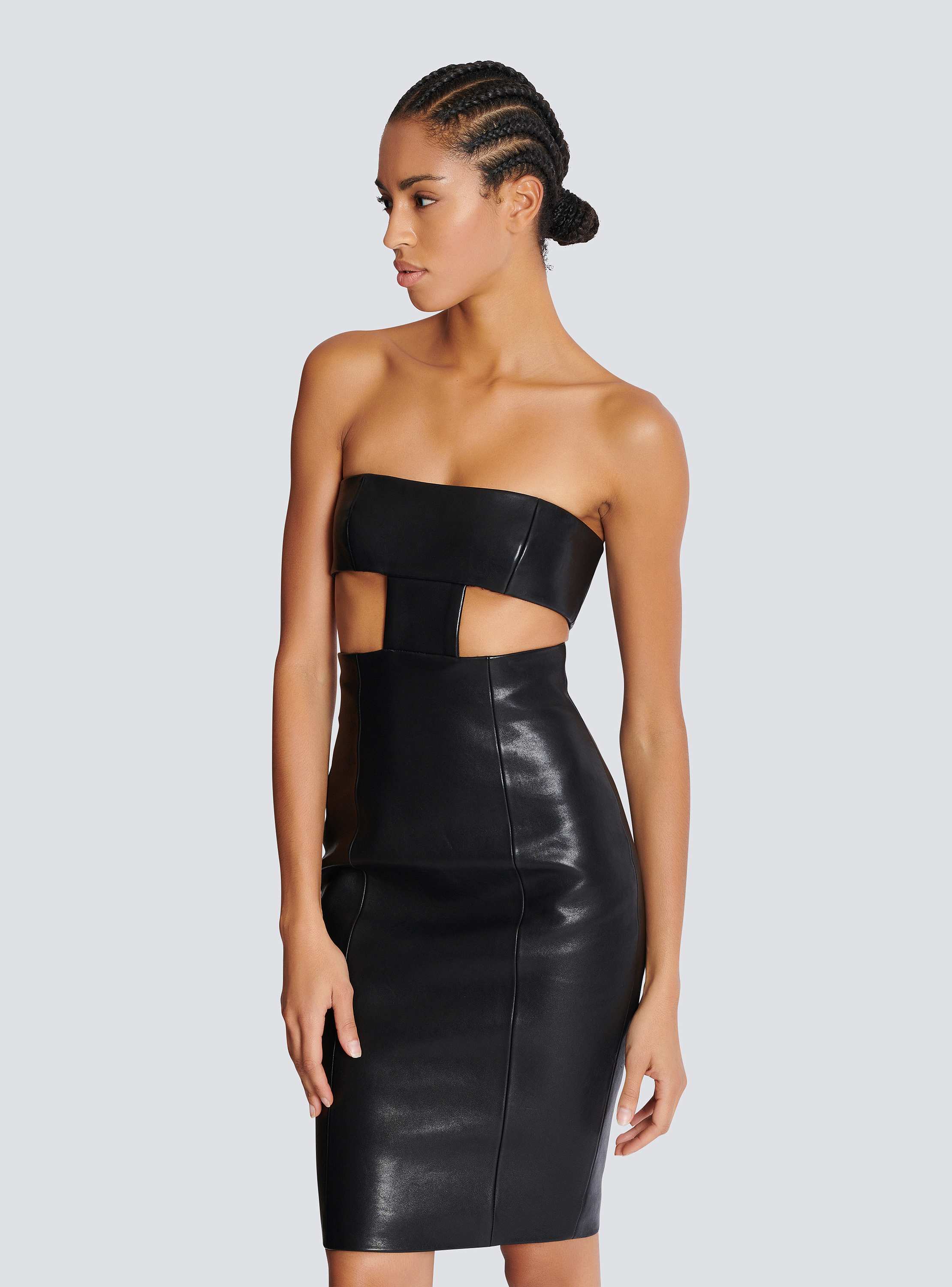 ワンピースその他 BALMAIN Women Dresses TF16986I334 EAB Black Flared knit dress with buttons black black - Women | BALMAIN
