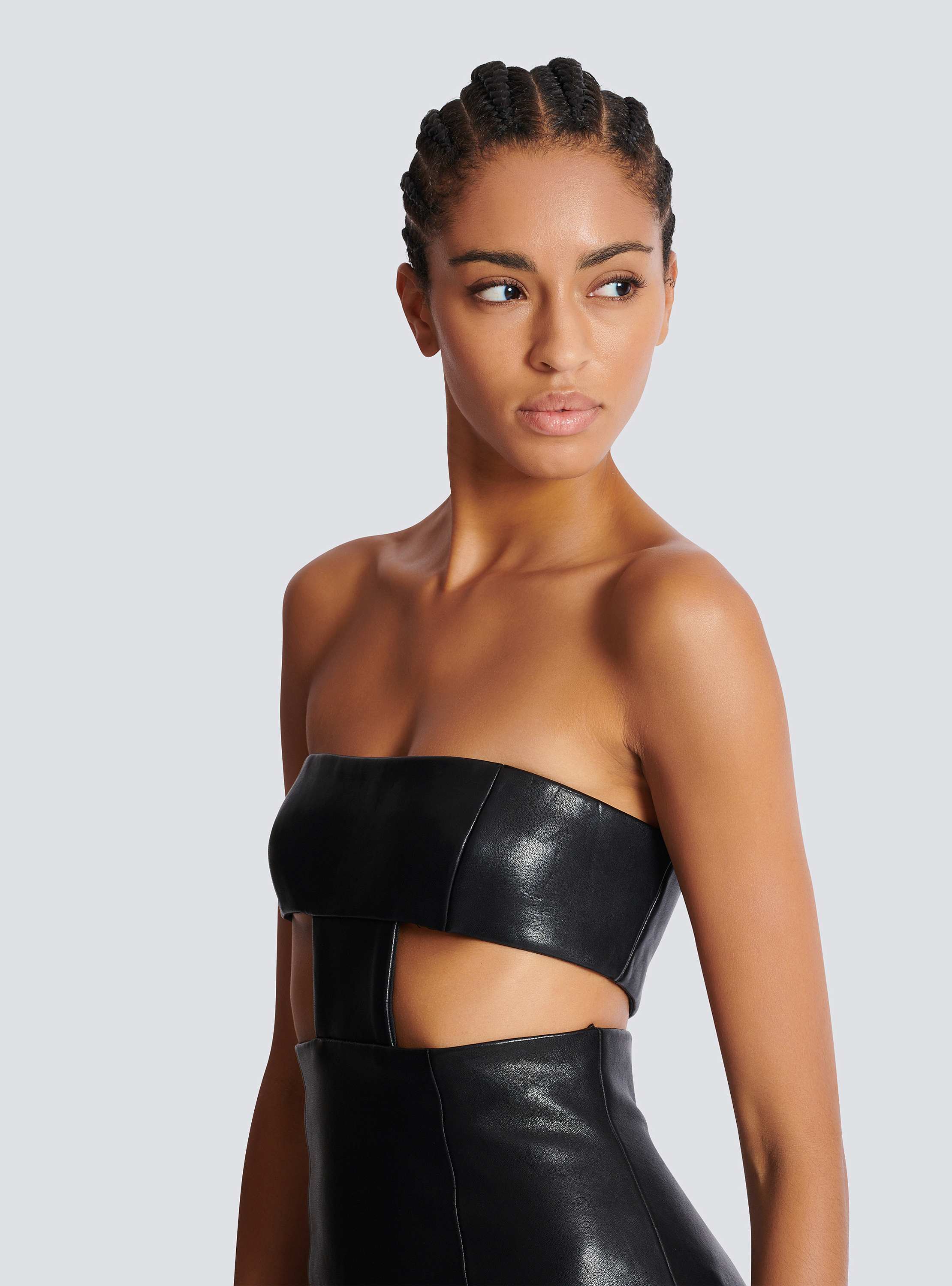 Strapless lambskin dress