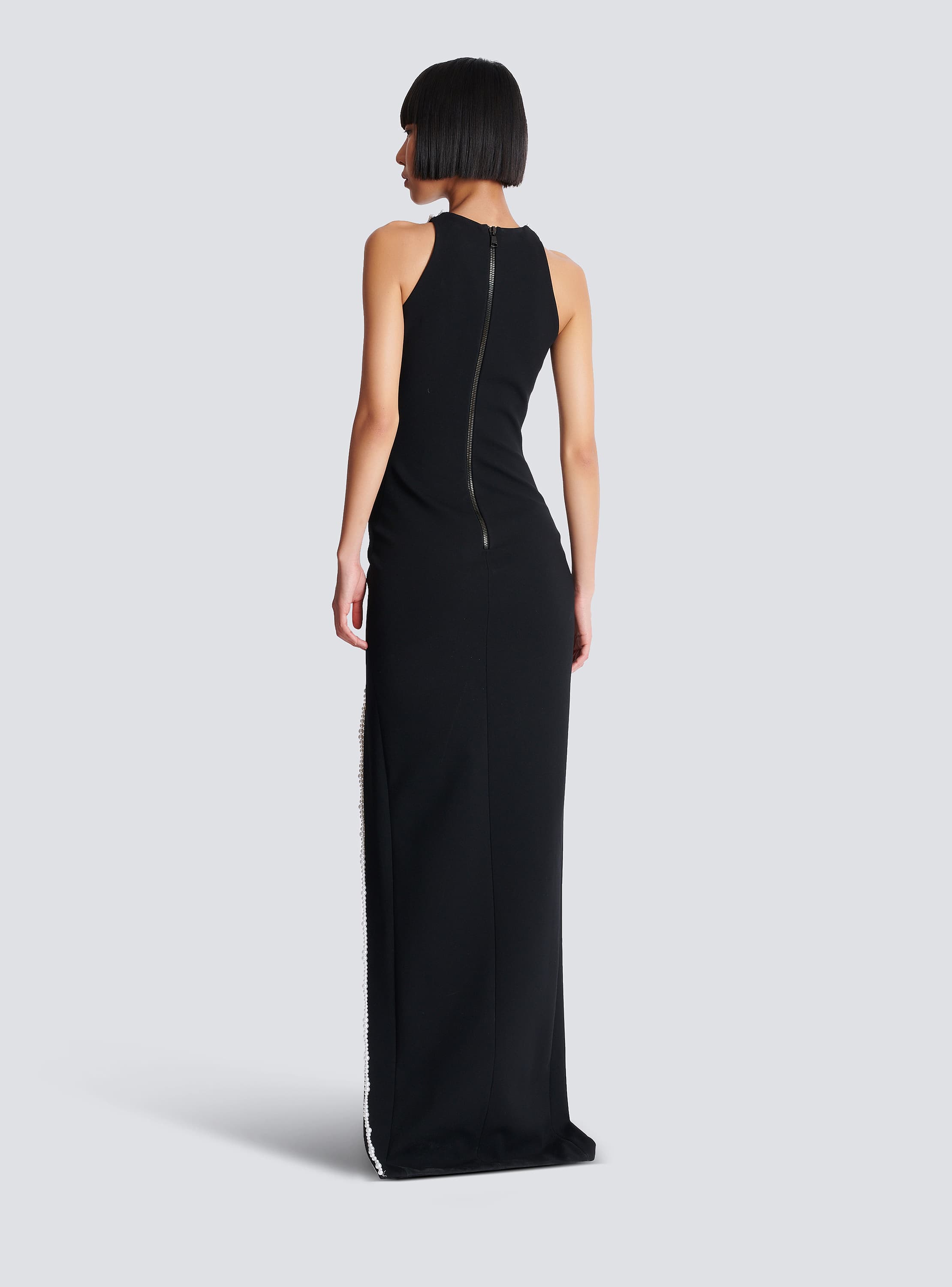 Long embroidered dress with Face motif black black - Women