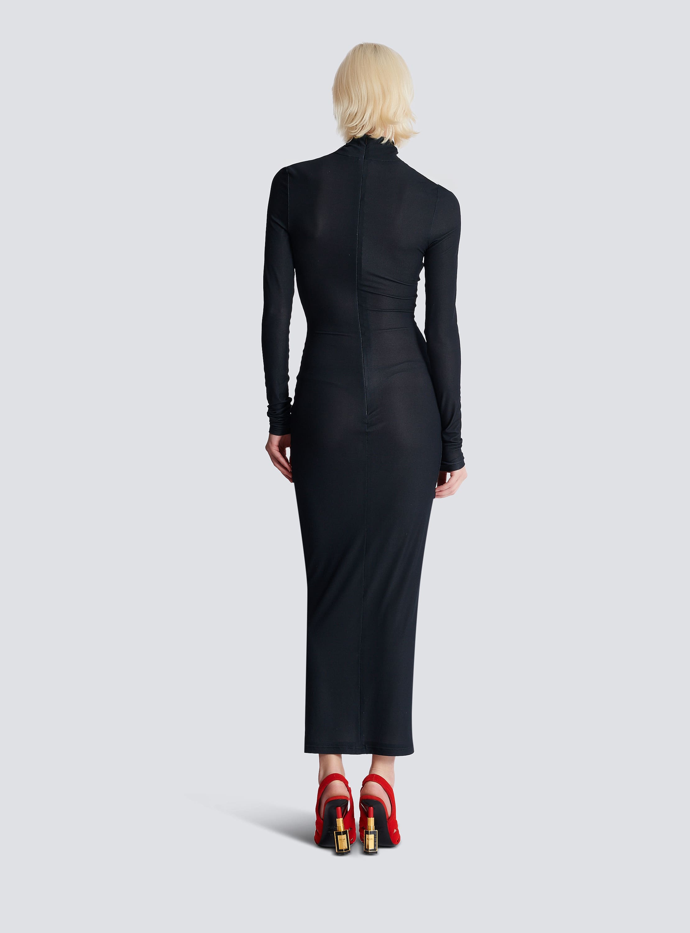 Bodycon long dress with face print