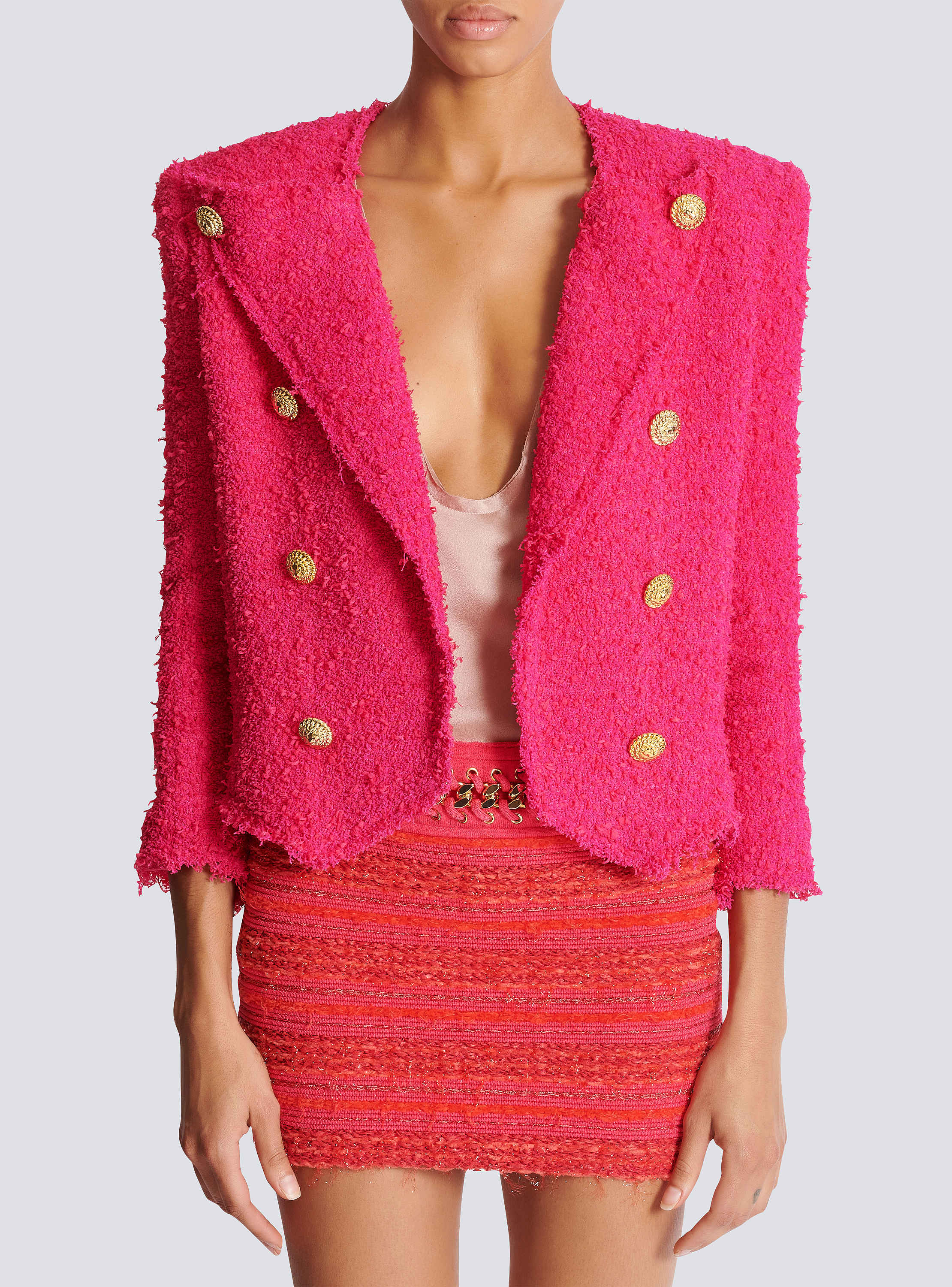 8 button tweed spencer jacket