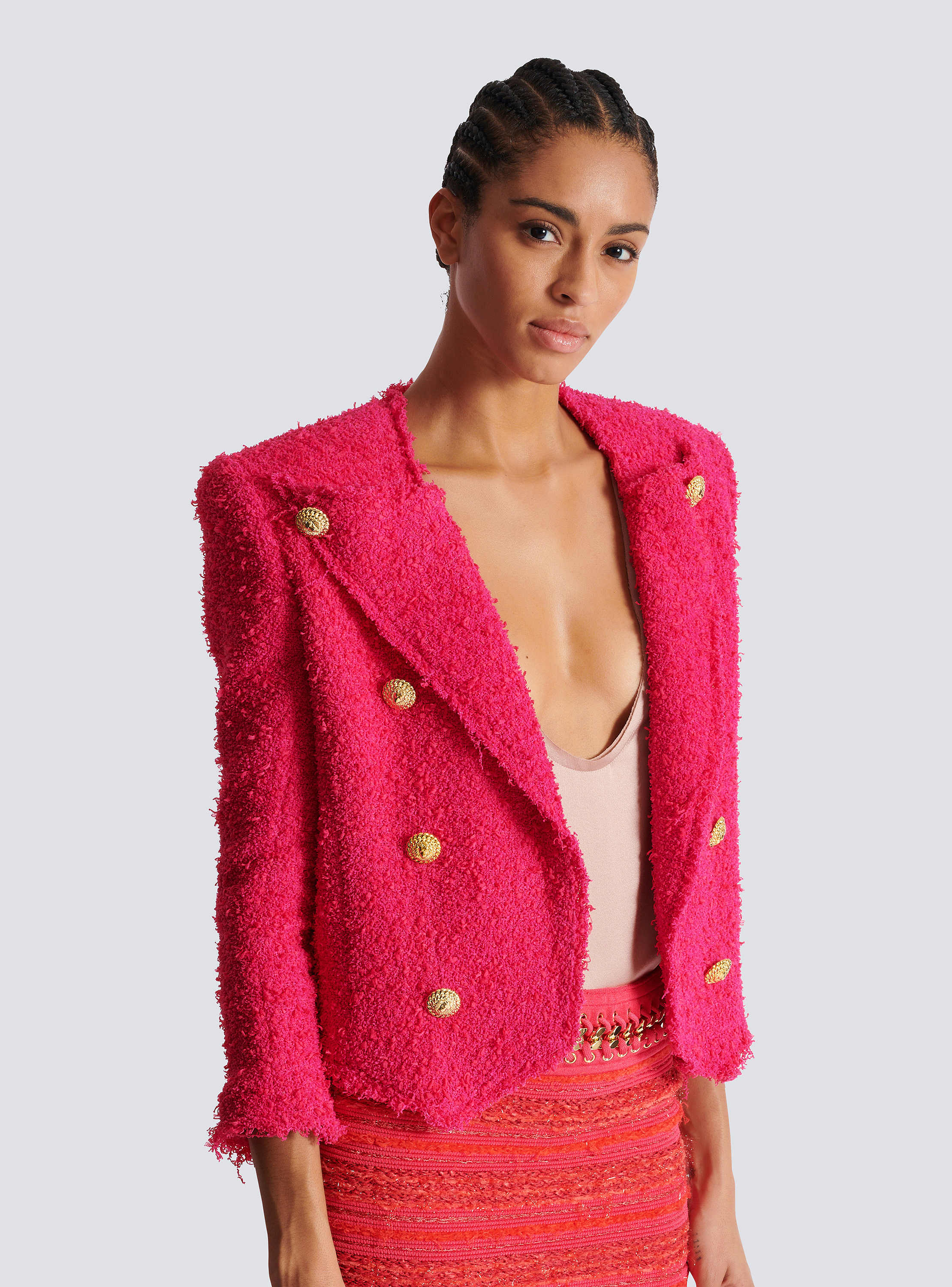 8 button tweed spencer jacket