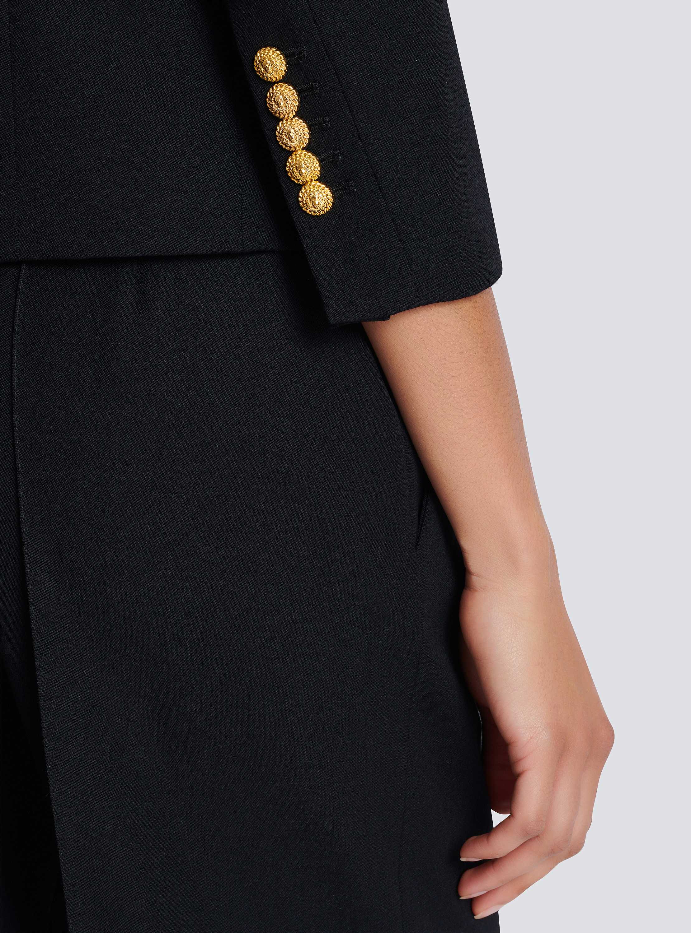 Cropped grain de poudre jacket with structured shoulders