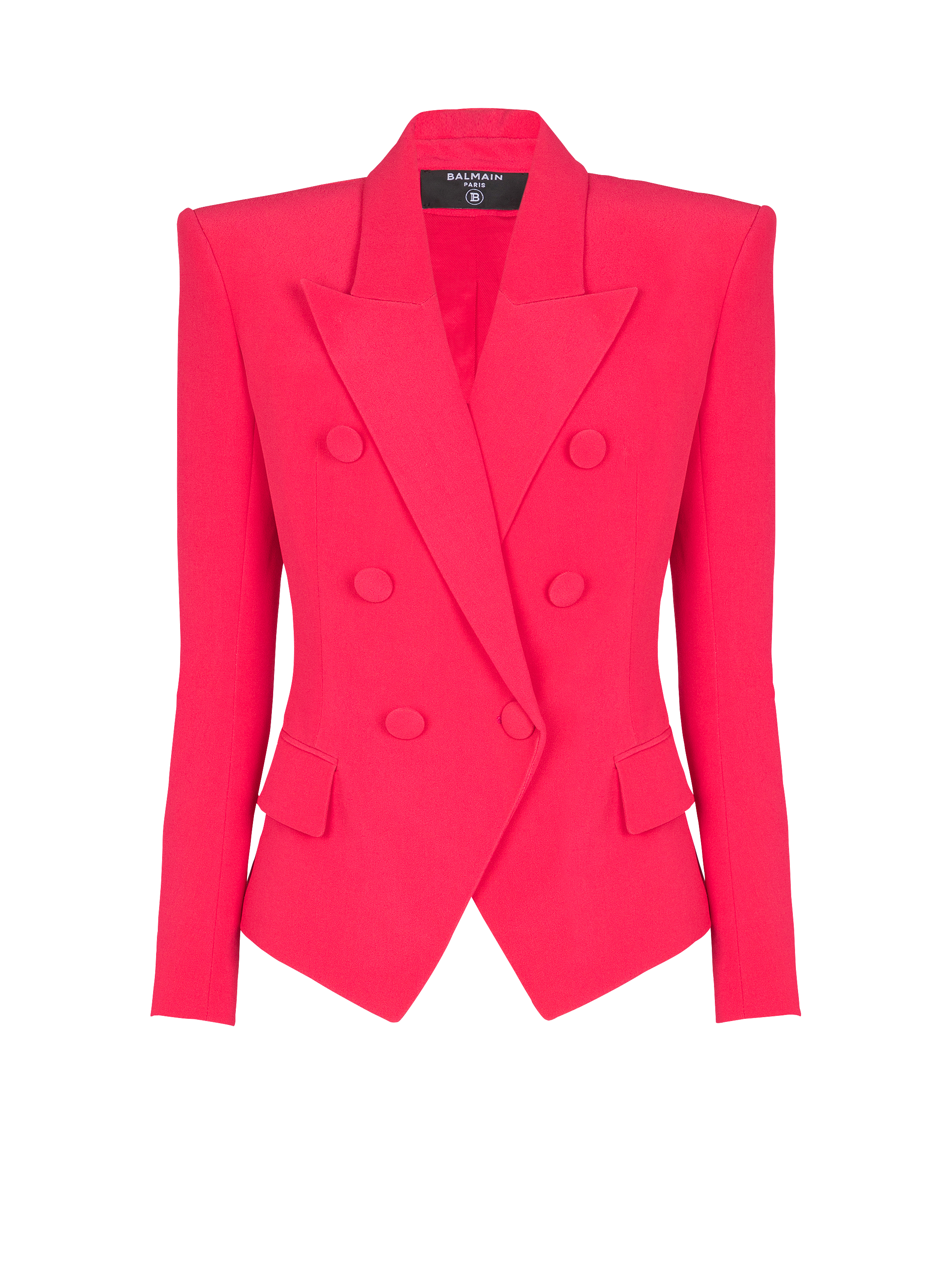 Fitted crepe 6-button jacket