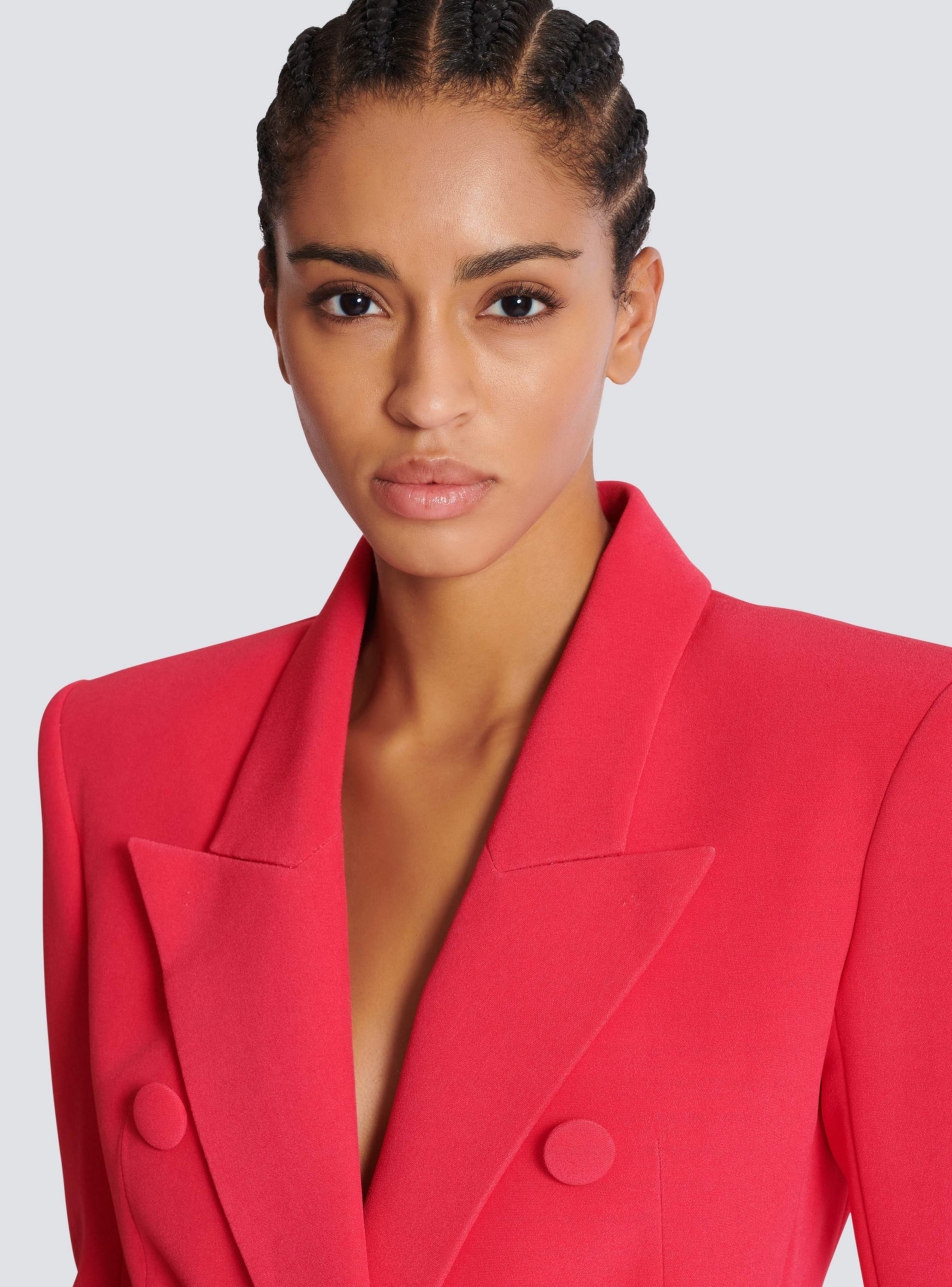 Fitted crepe 6-button jacket