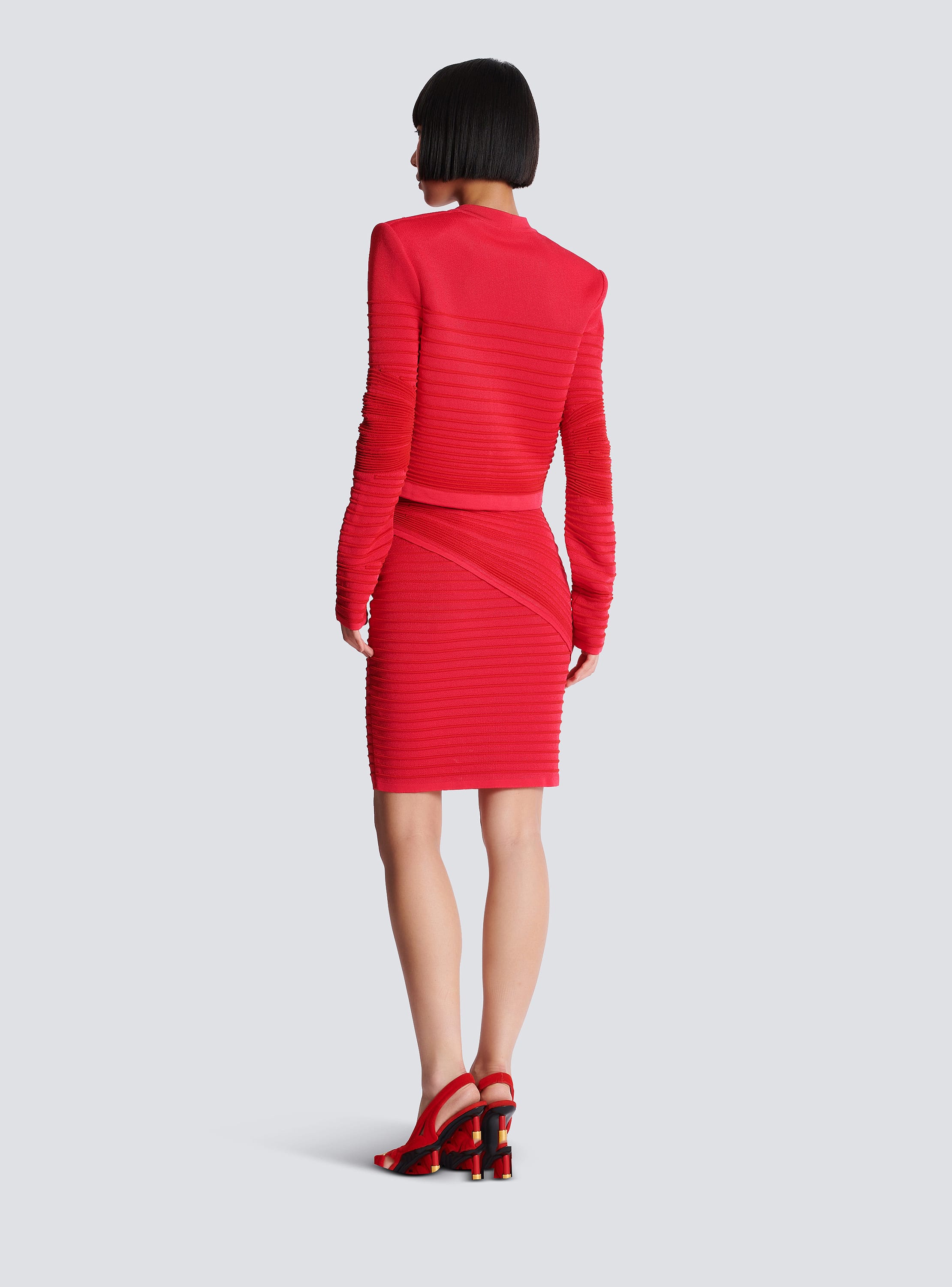 ニットカーディガン フロント突合せデザイン