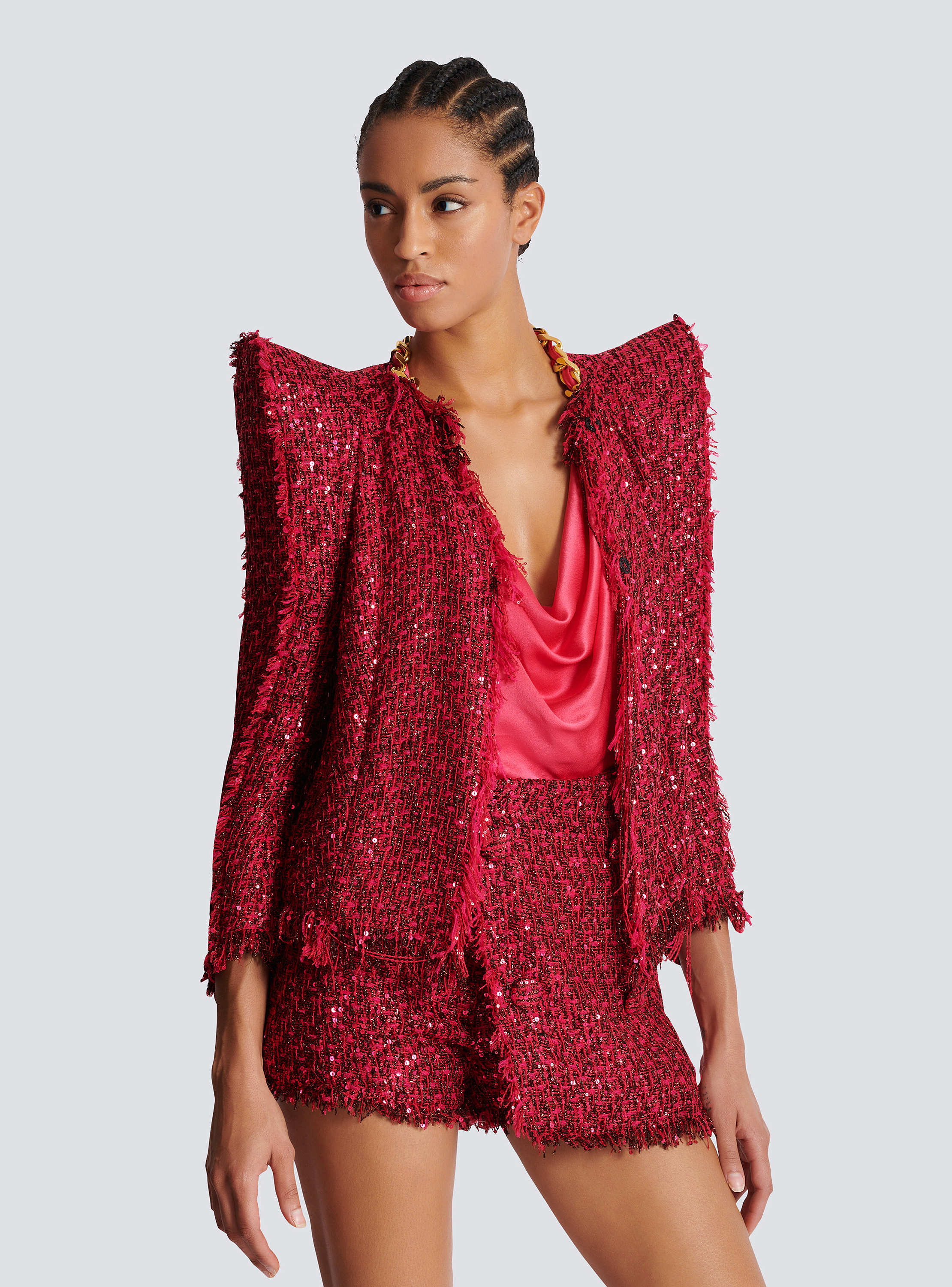 Signature Maison Common tweed jacket with fringe detail
