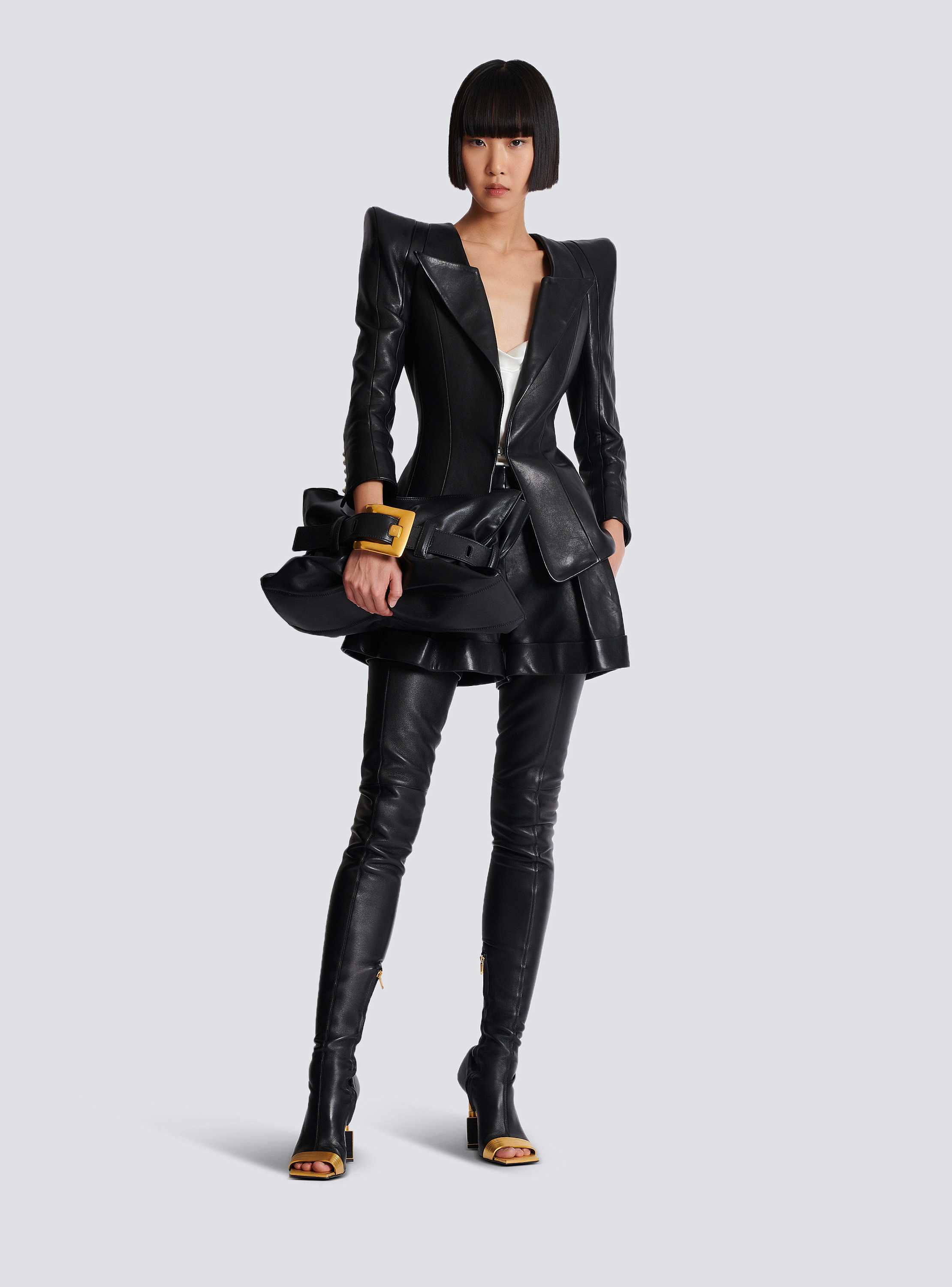 Fitted lambskin jacket - Women | BALMAIN
