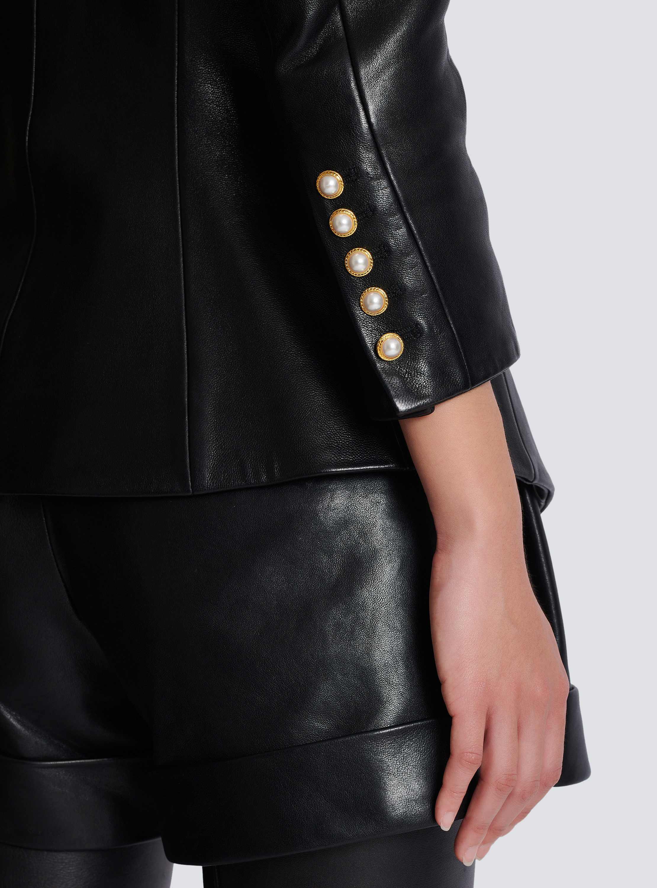 Fitted lambskin jacket black - Women | BALMAIN