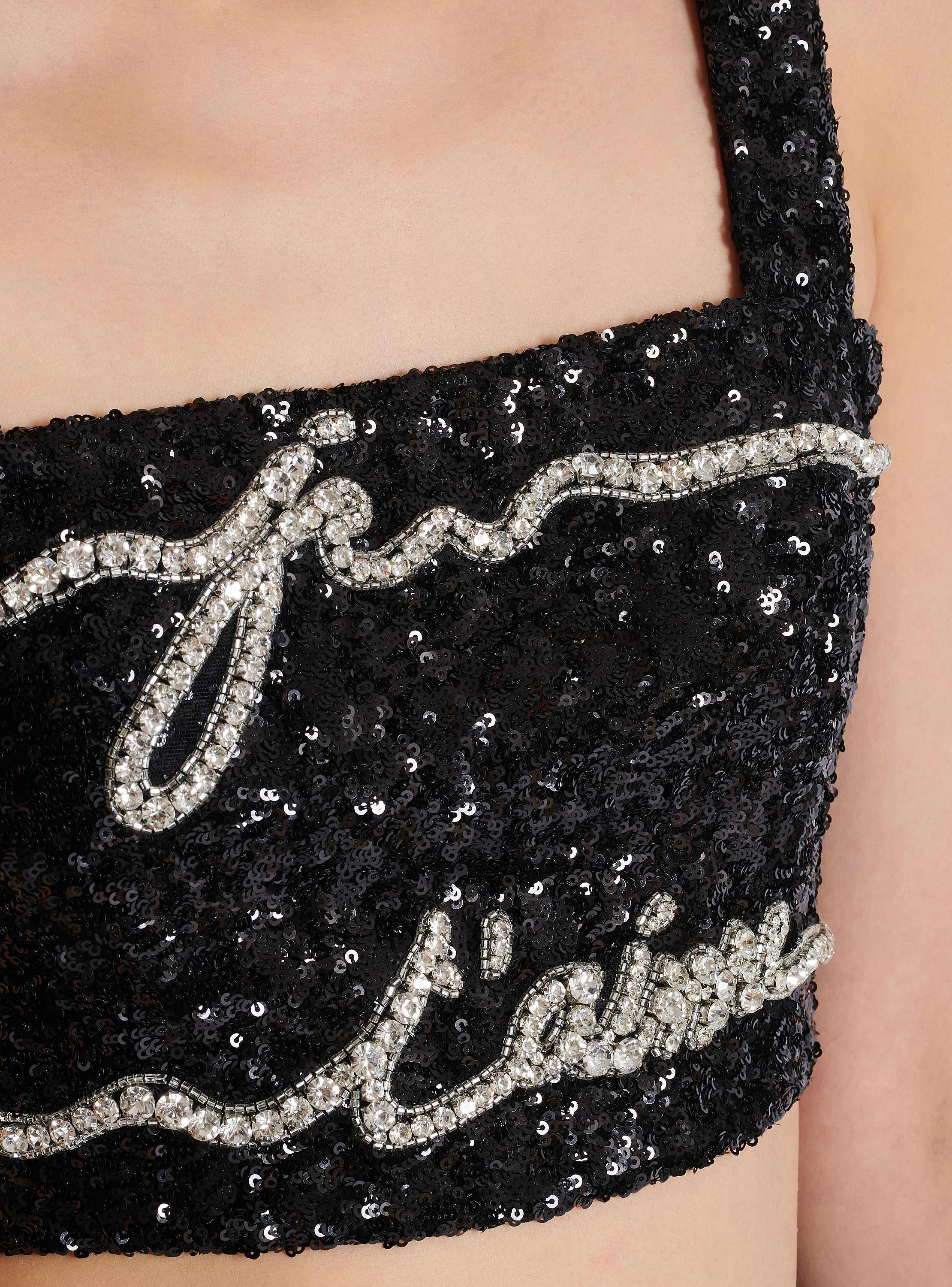 Cropped top with "Love Letter" embroidery