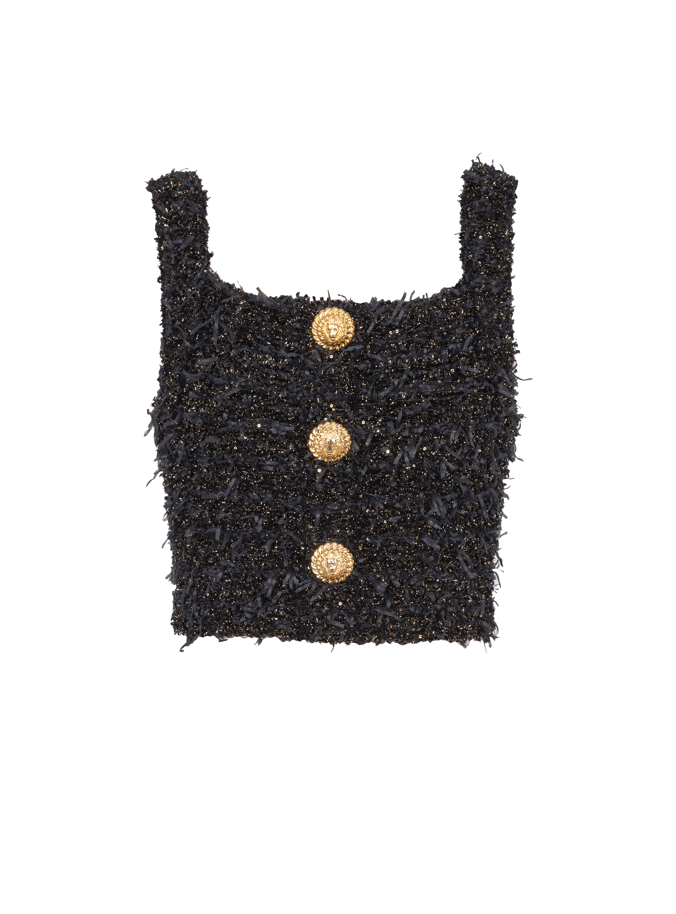 Tweed knit crop top
