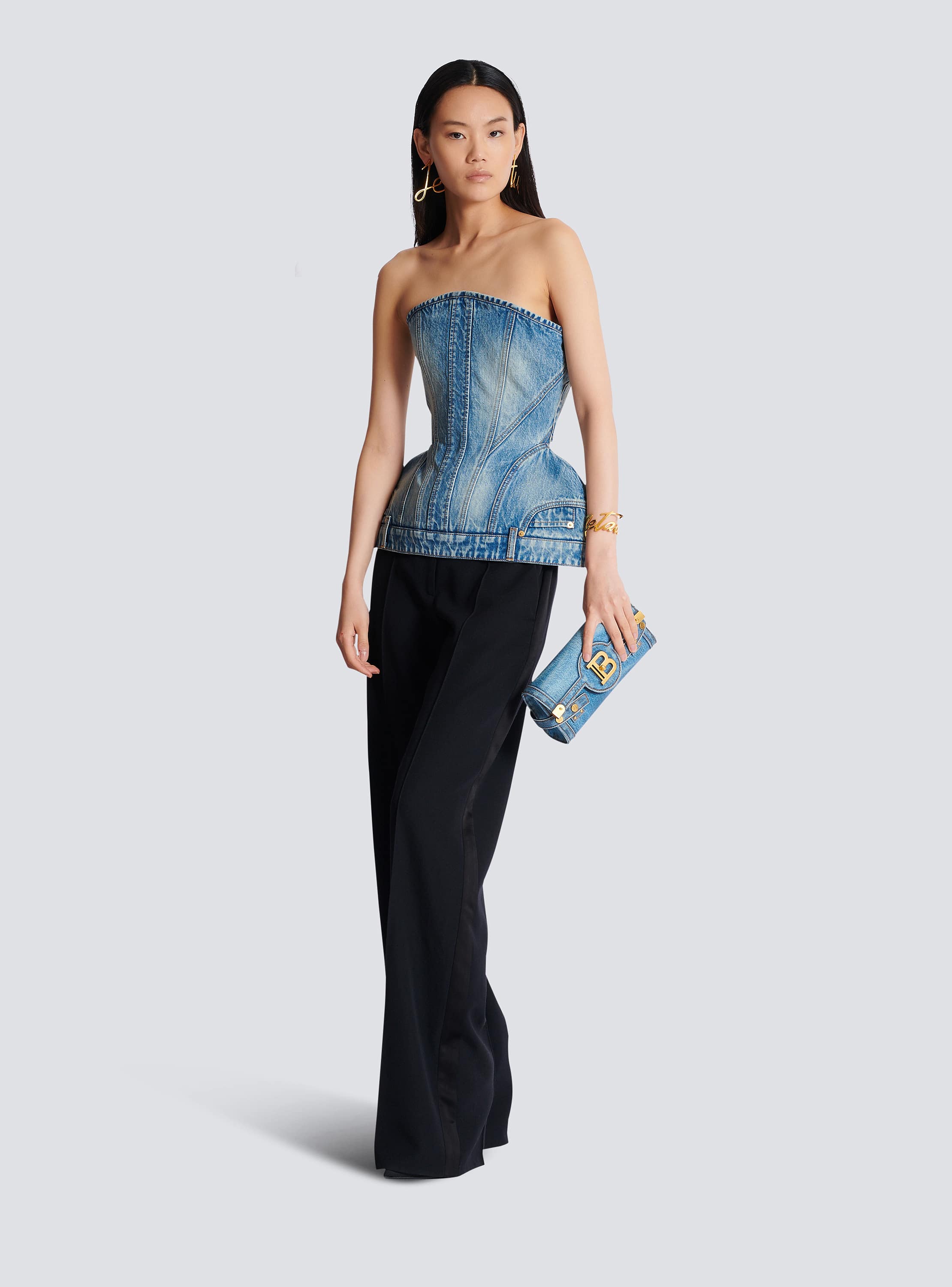 idem イデム　flower jacquard denim bustier 71p0abggOXS._UY350_.jpg