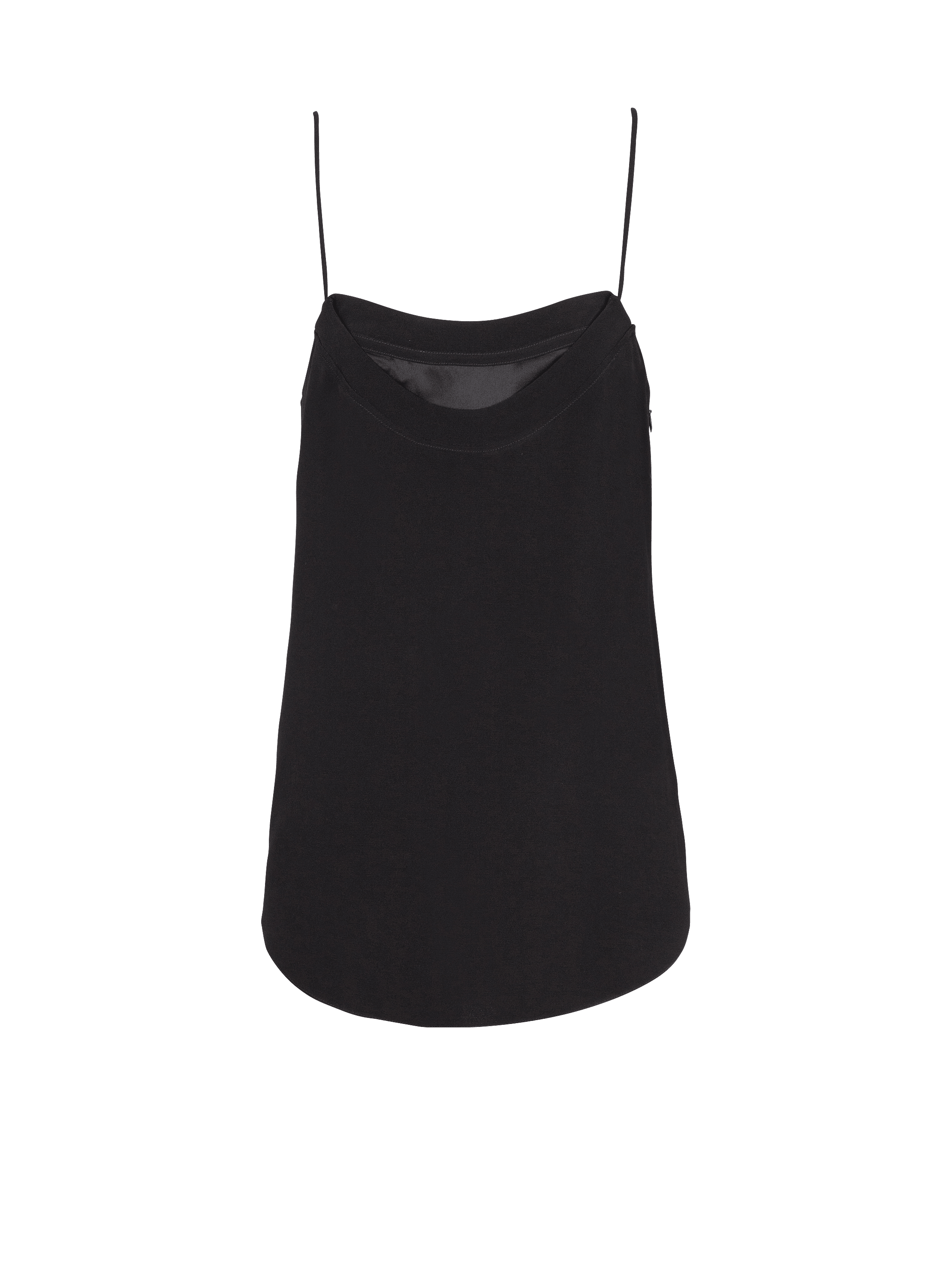 Thin-strap double-collar crepe satin top