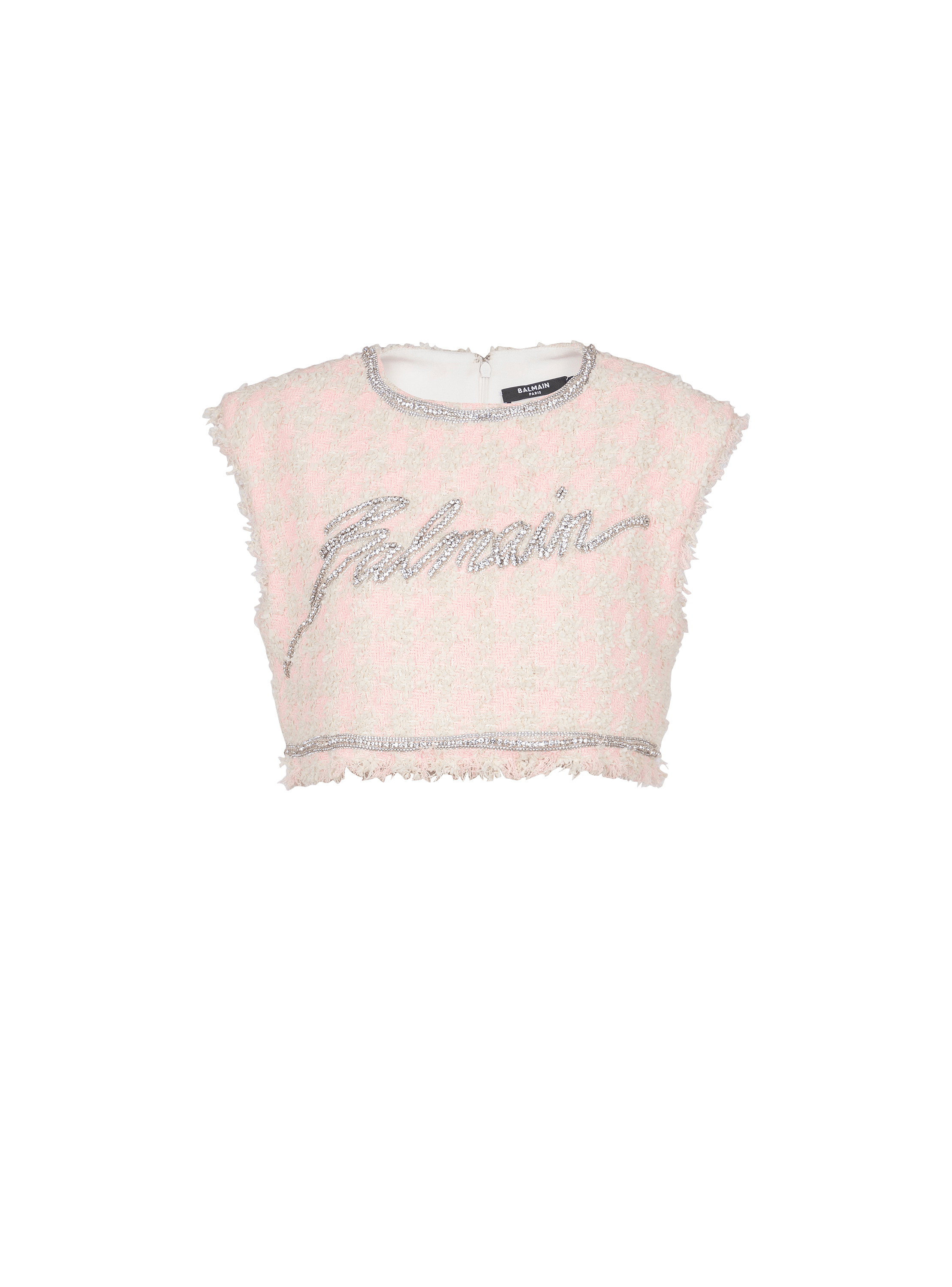 Short-sleeve paris embroidered crop top