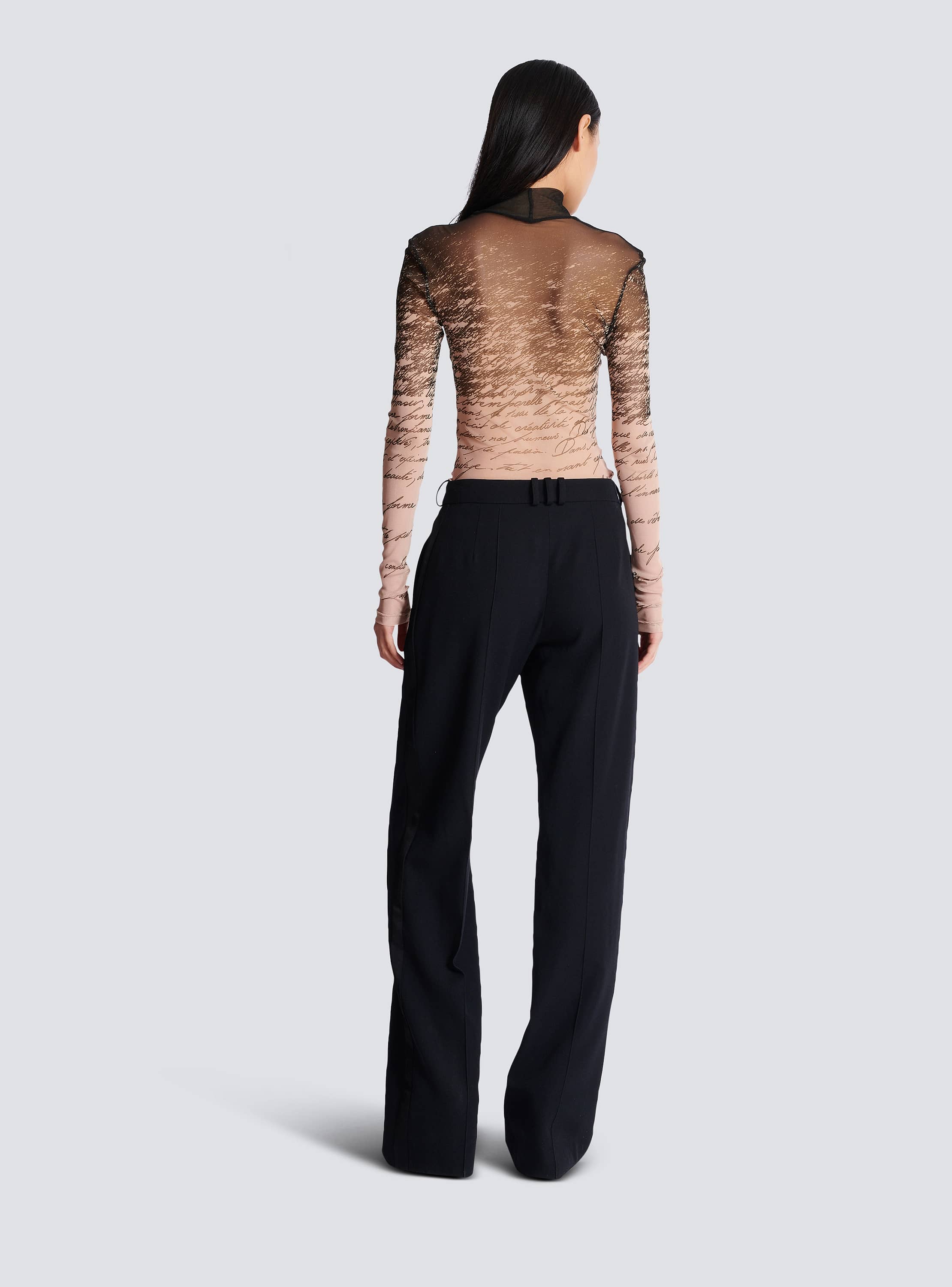 ベスト・ジレ BALMAIN FW25 Cream jacquard vest (FF1AG740VI29 0CF) Long-sleeved top with 
