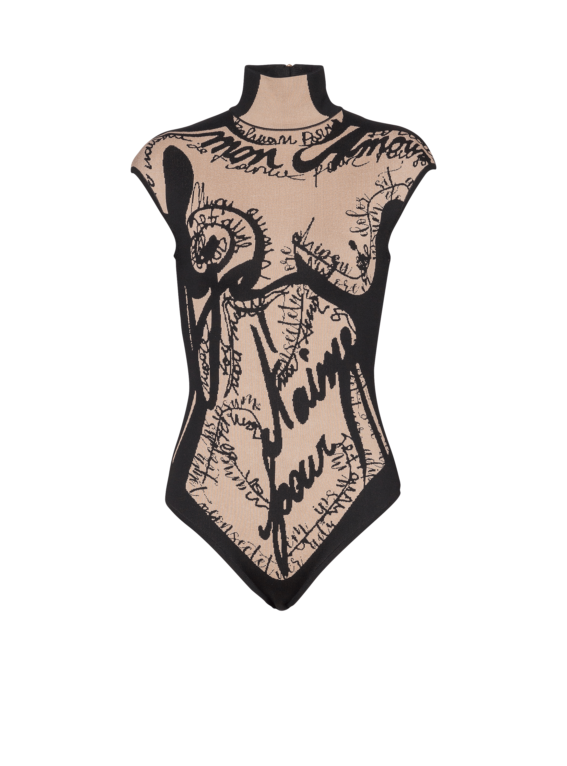 Body en maille jacquard à motif trompe-l’œil Corps