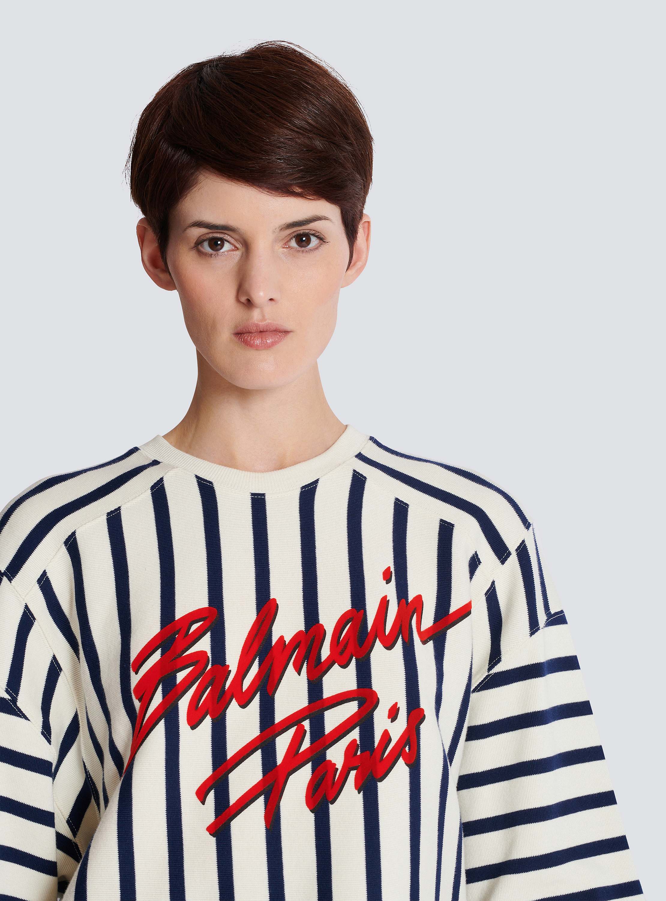 Tシャツ・カットソー BALMAIN STRIPED BASEBALL T-SHIRT Striped Balmain Baseball T-shirt - Women | BALMAIN