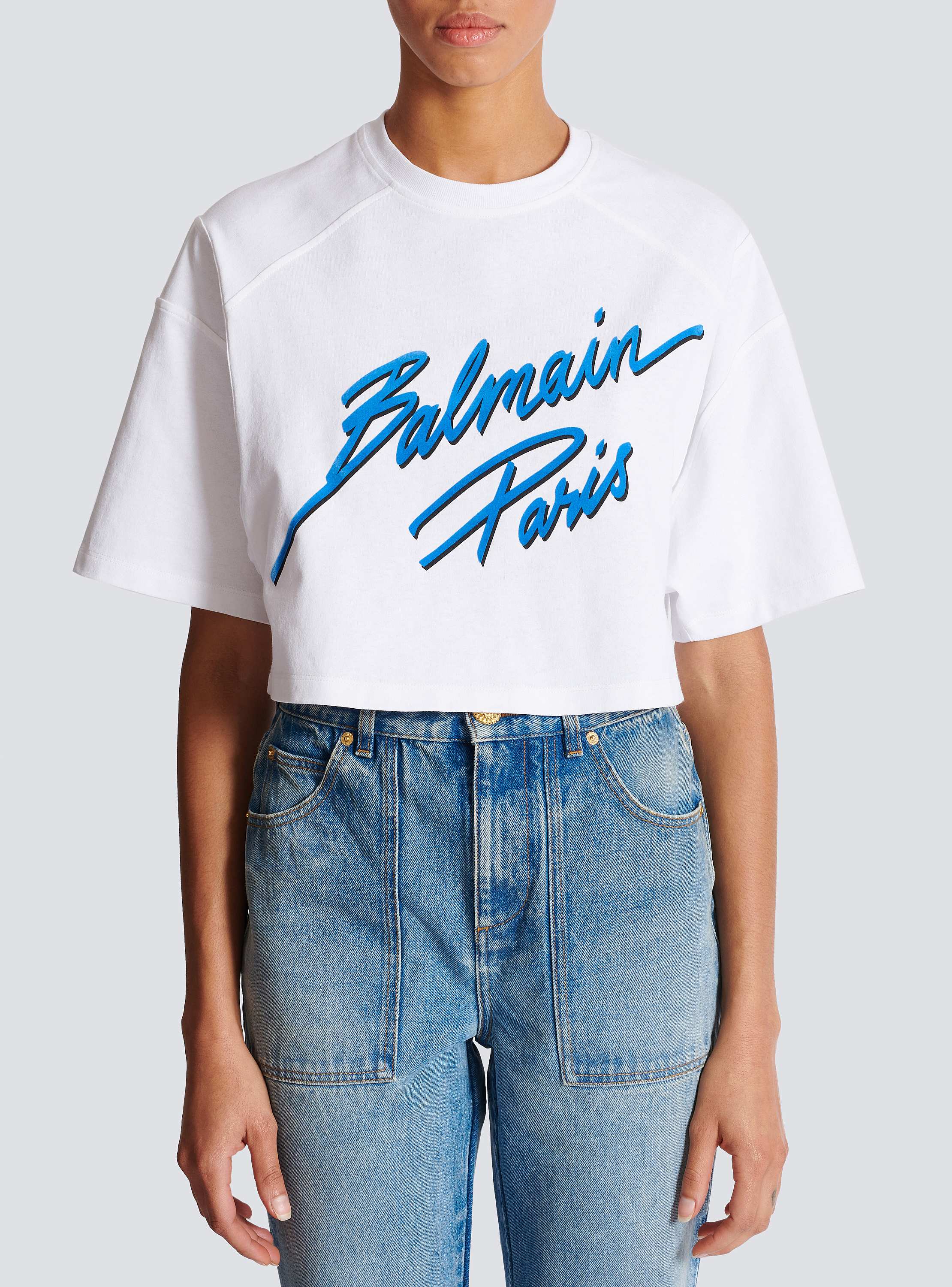 BALMAIN - BALMAIN バルマン ロゴプリント ノースリーブTシャツ