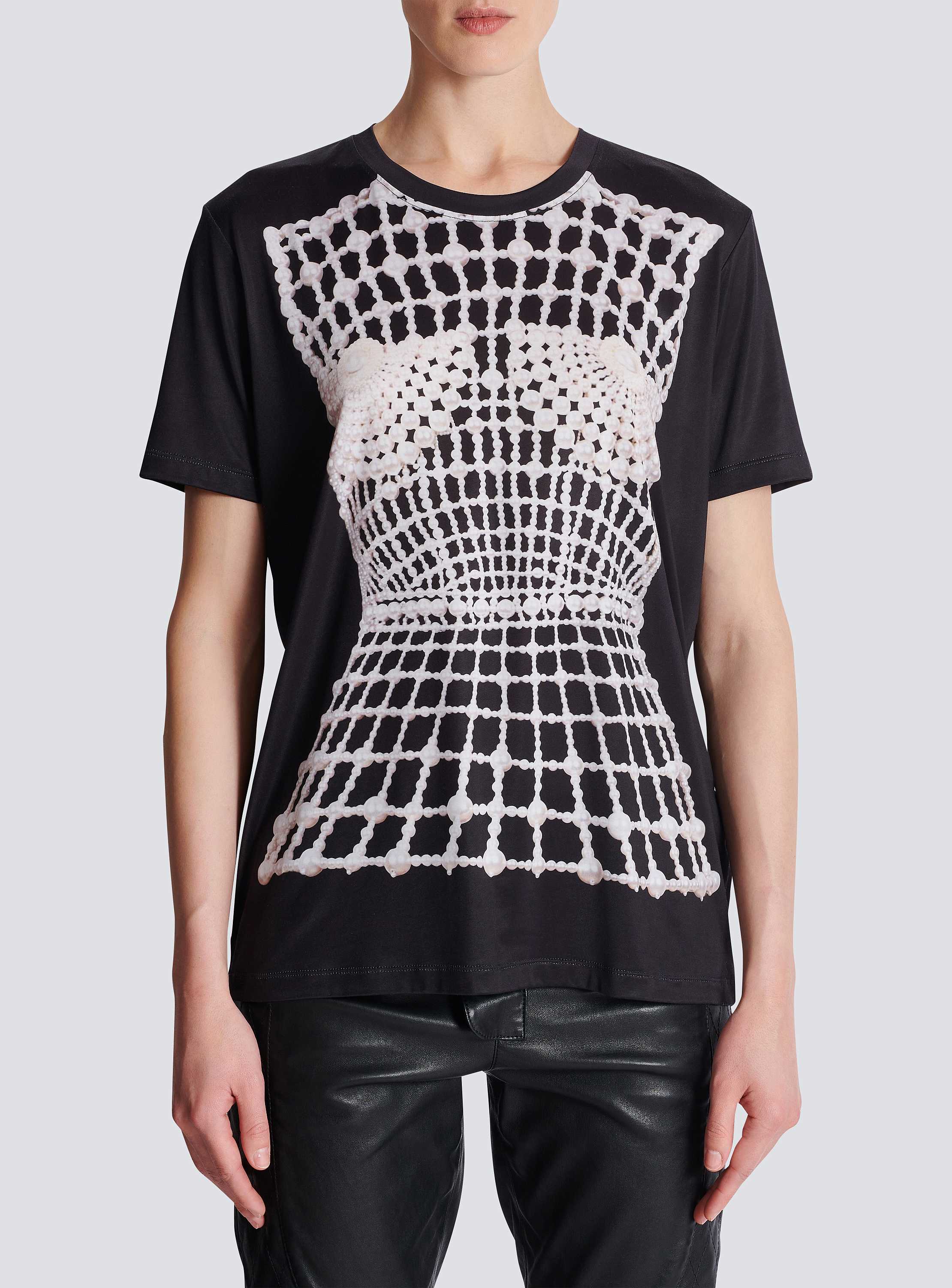【Balmain】LOOSE SS TSHIRT◆EH1EG010GE40 Loose T-shirt with Balmain Signature embroidery - Men | BALMAIN