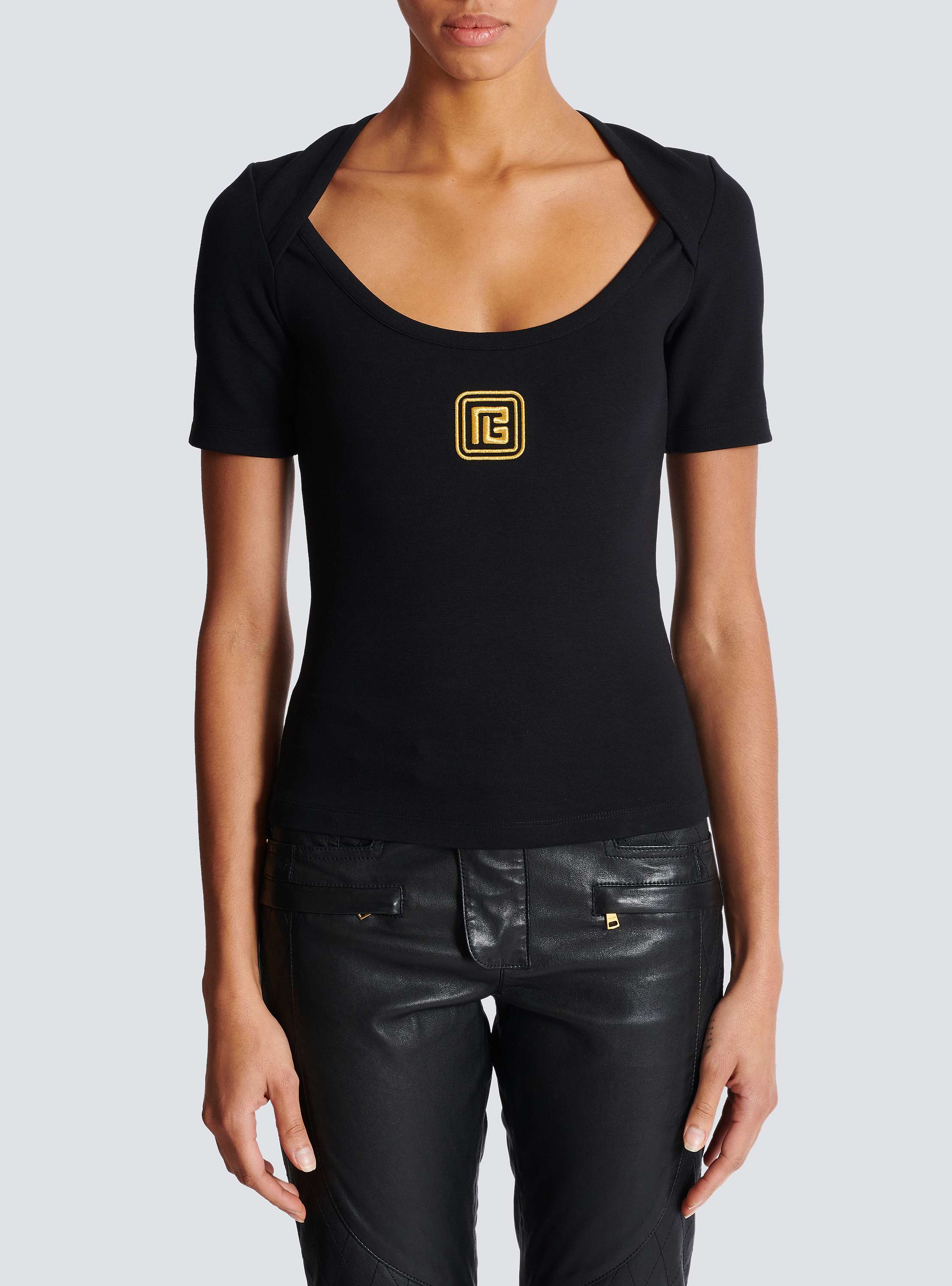 T-shirt with PB logo - Women | BALMAIN