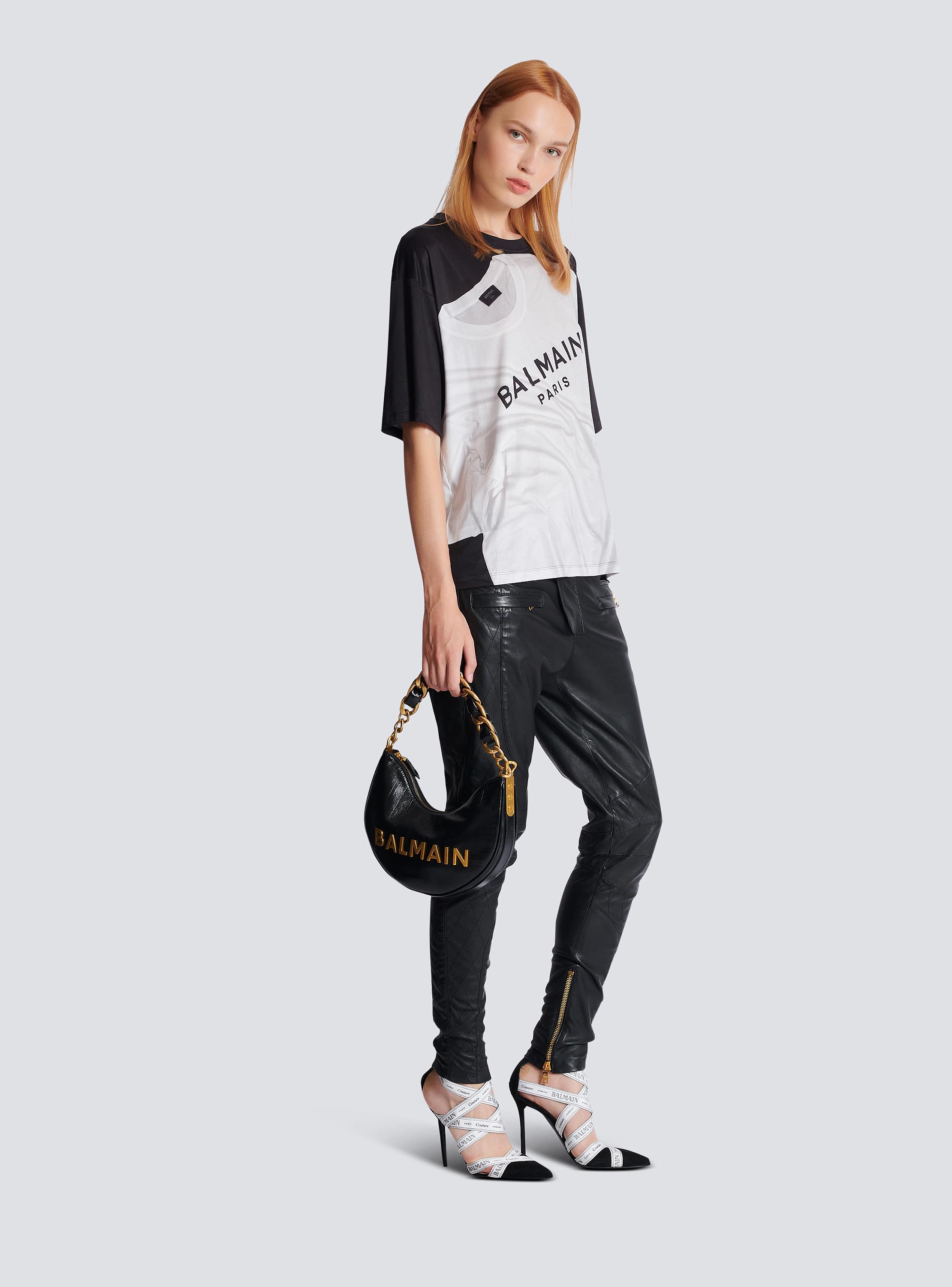Loose T-shirt with optical illusion print - Women | BALMAIN