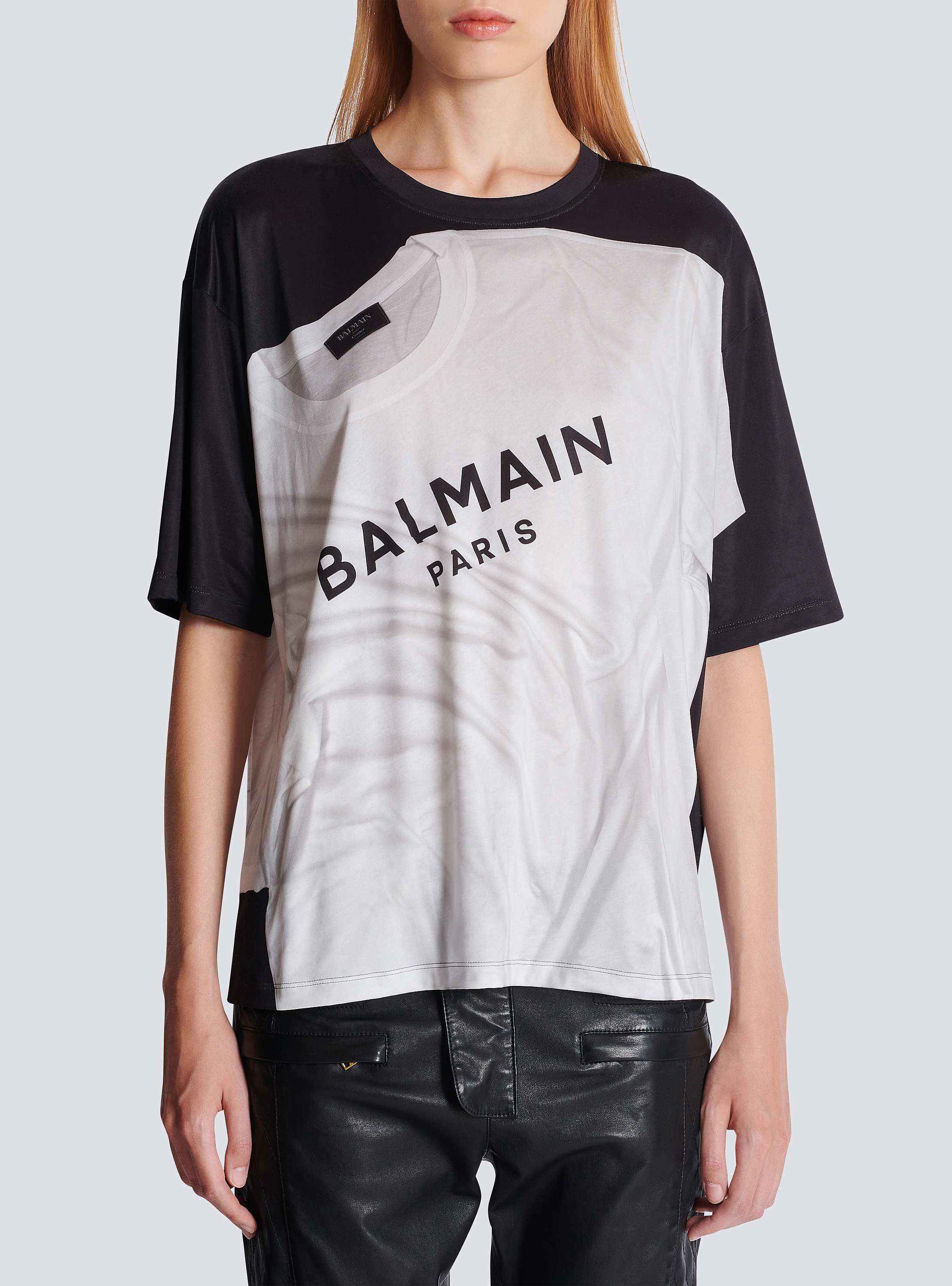 Tシャツ・カットソー BALMAIN SS25 Logo T-shirt (EH1EG010BB73 GAB) White crew logo t-shirt BALMAIN EH1EG010BB73 GAB - Gianni