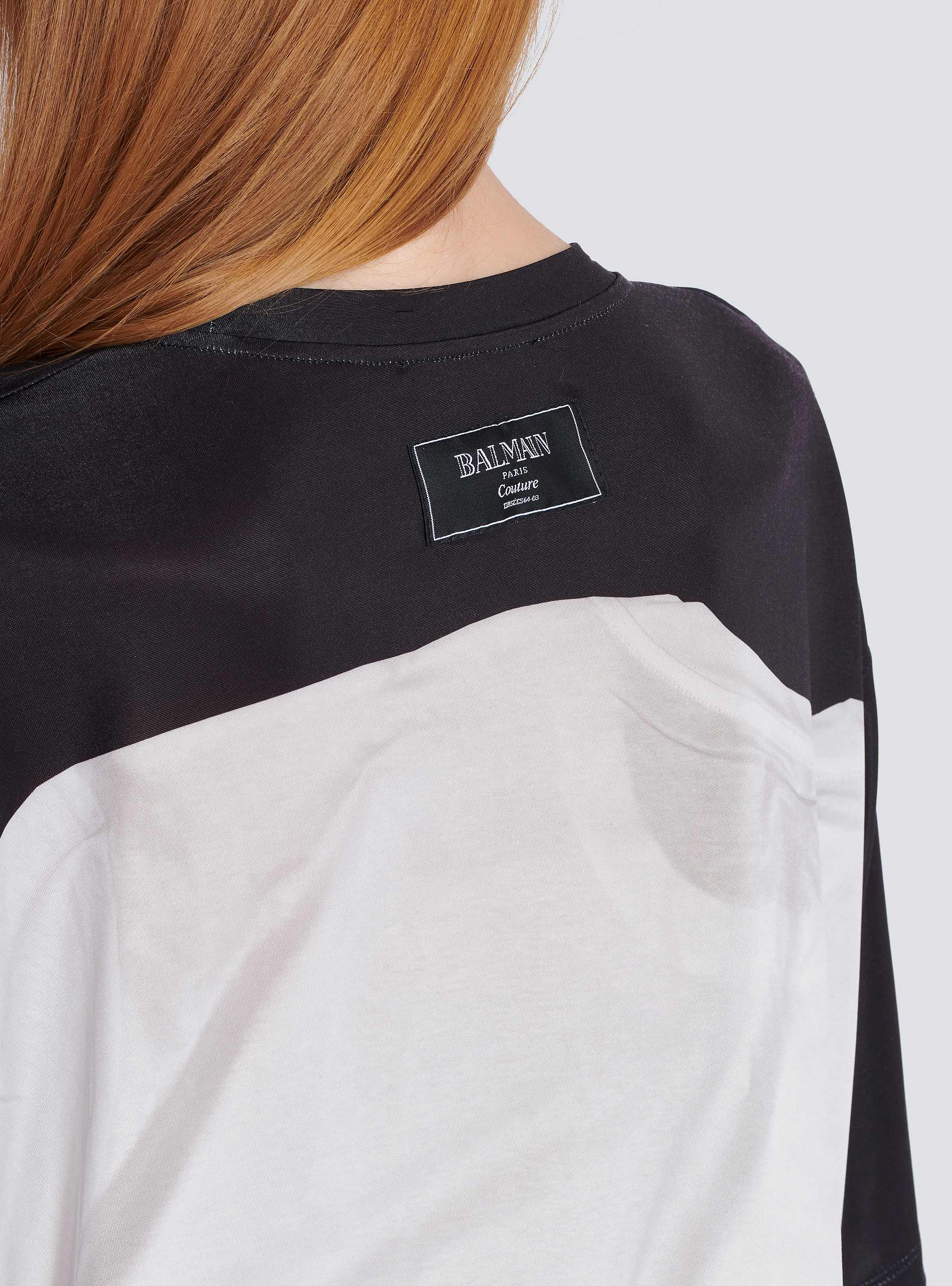 【送料&関税込】Balmain Leather Trompe L Il Ls T-shirt Embroidered T-shirt with Balmain 