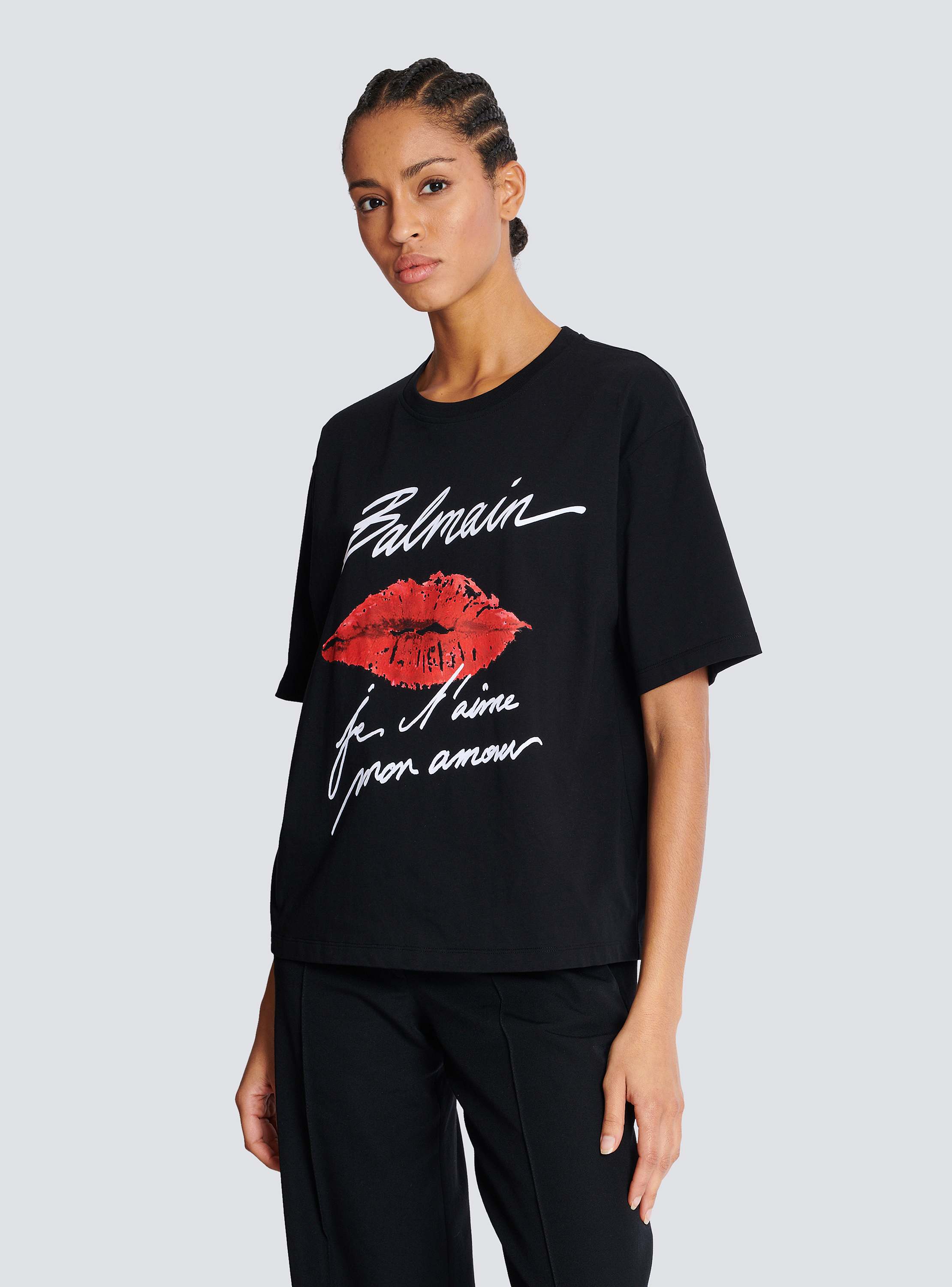 Tシャツ・カットソー BALMAIN Women Tops EF1EB045GE48 EAB BLACK Balmain Paris T-shirt black - Women | BALMAIN