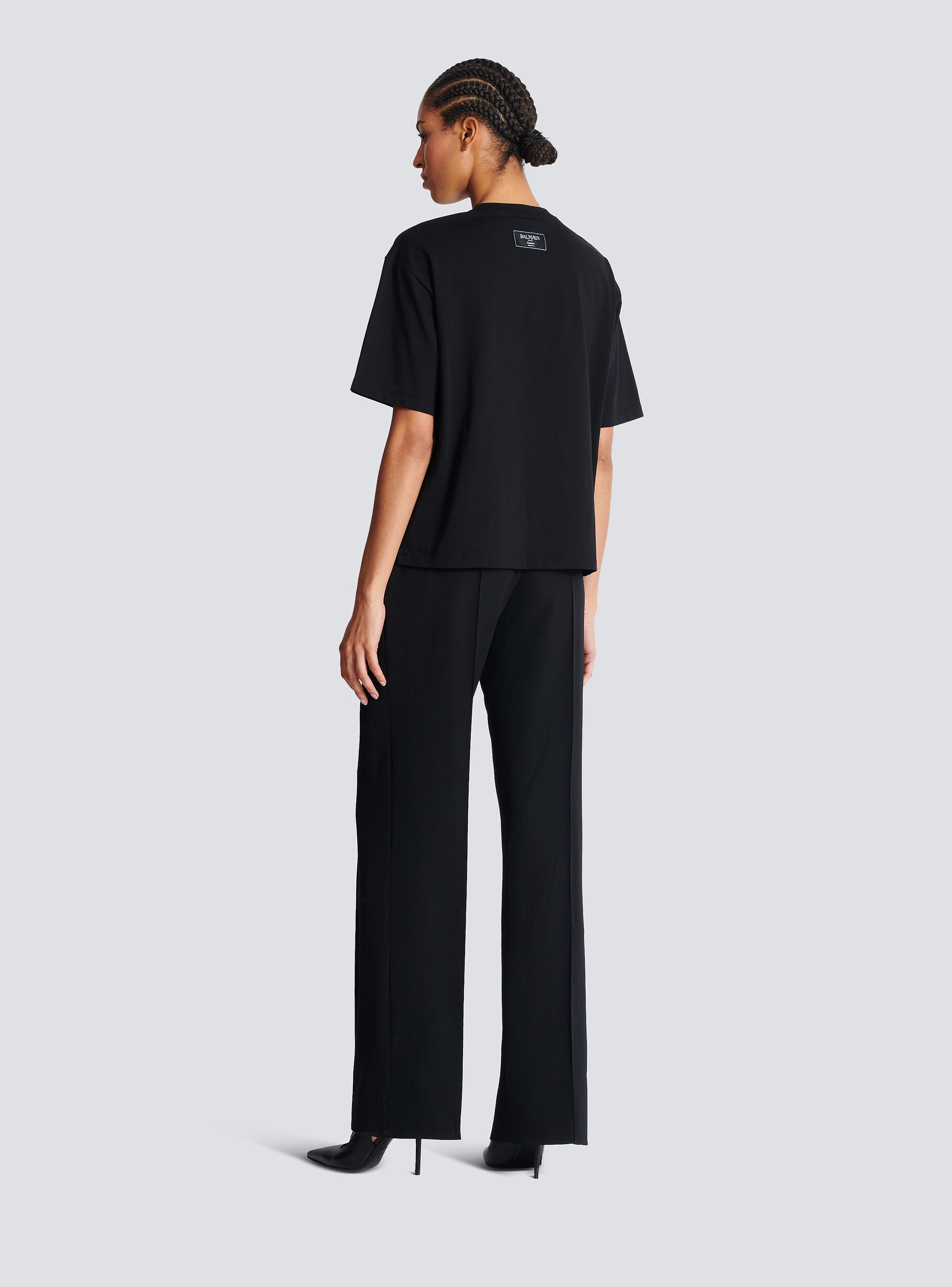 Short-sleeved T-shirt with Kiss print - Women | BALMAIN