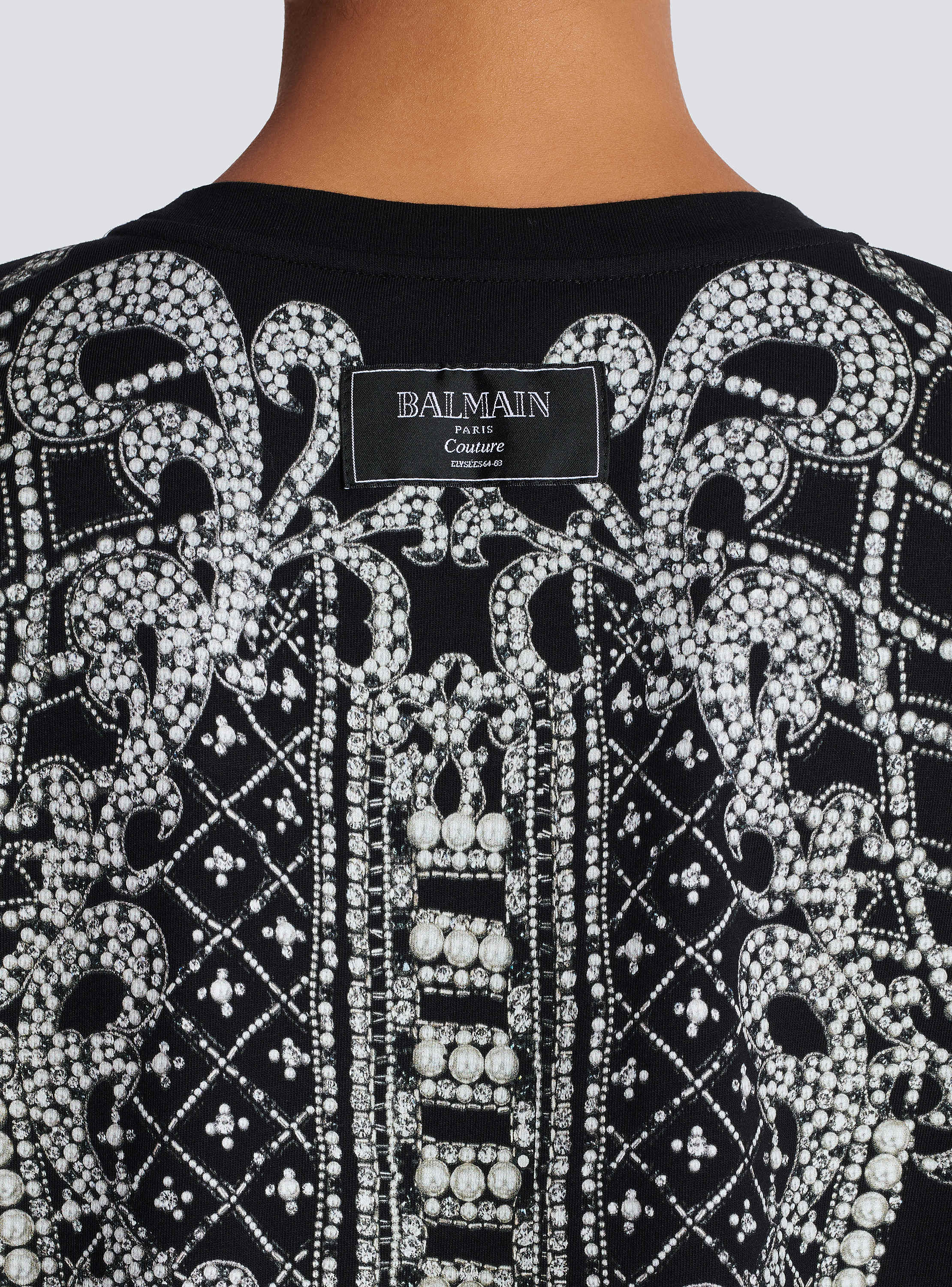 Trompe l'œil T-shirt with embroidery print