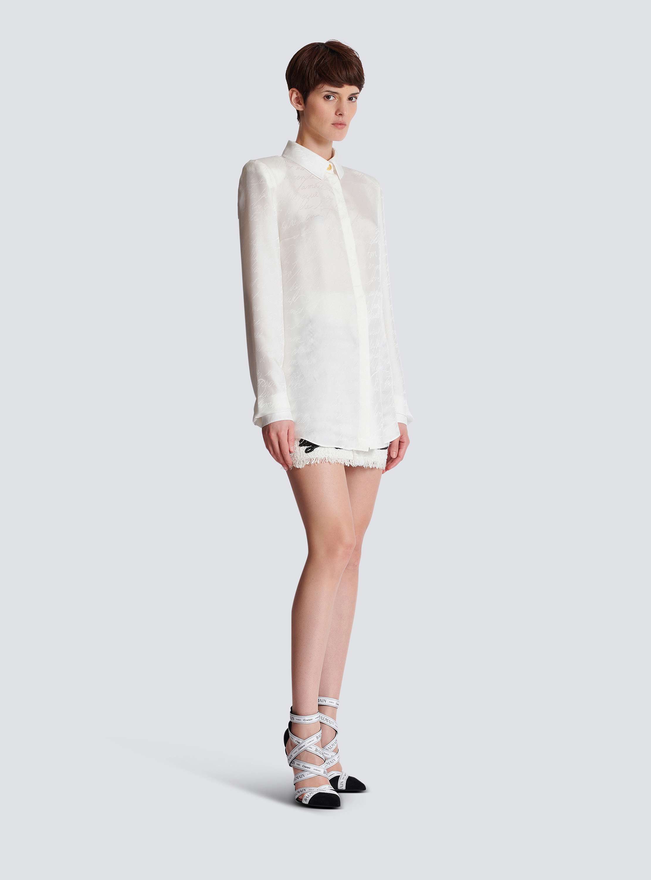 Love letter embroidered col cotton shirt