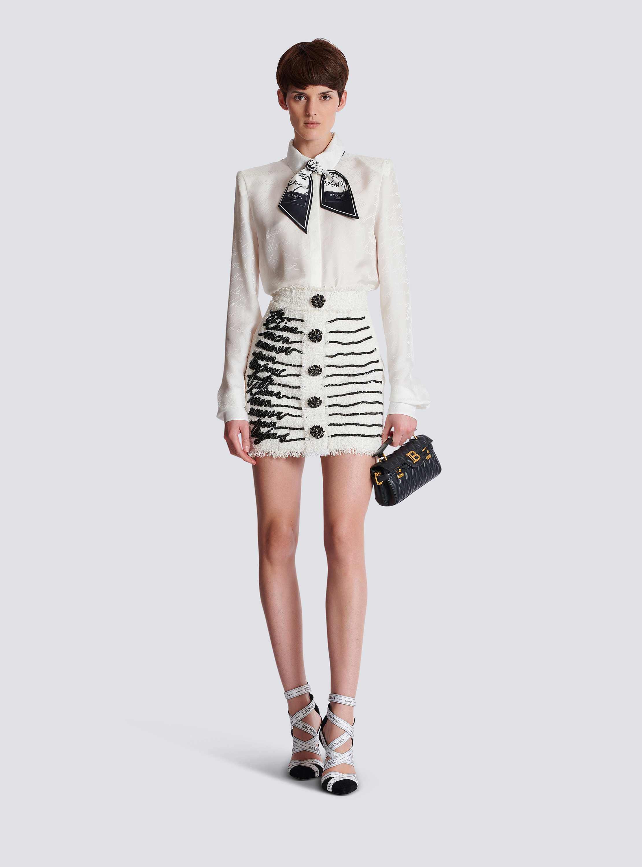 Love letter embroidered col cotton shirt