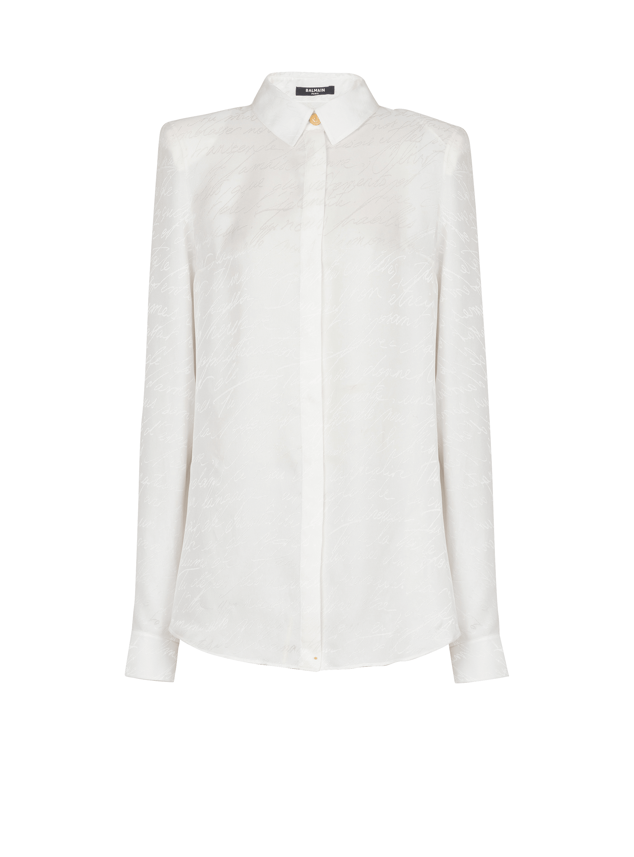Love letter embroidered col cotton shirt