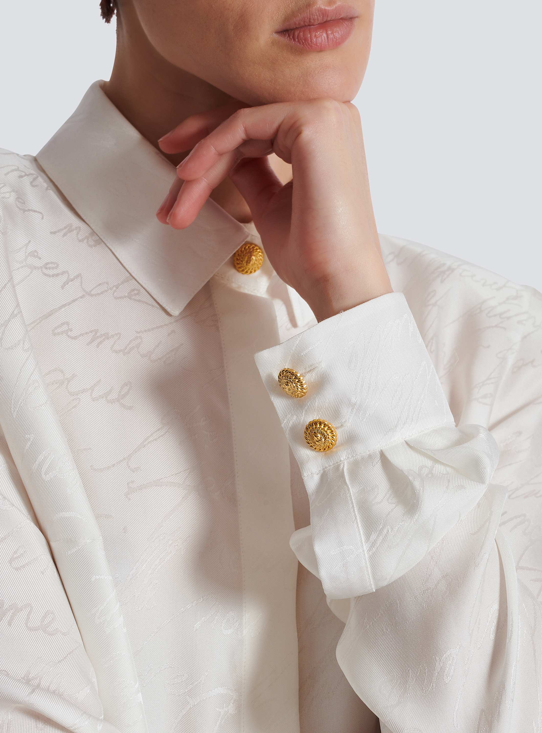 Love letter embroidered col cotton shirt