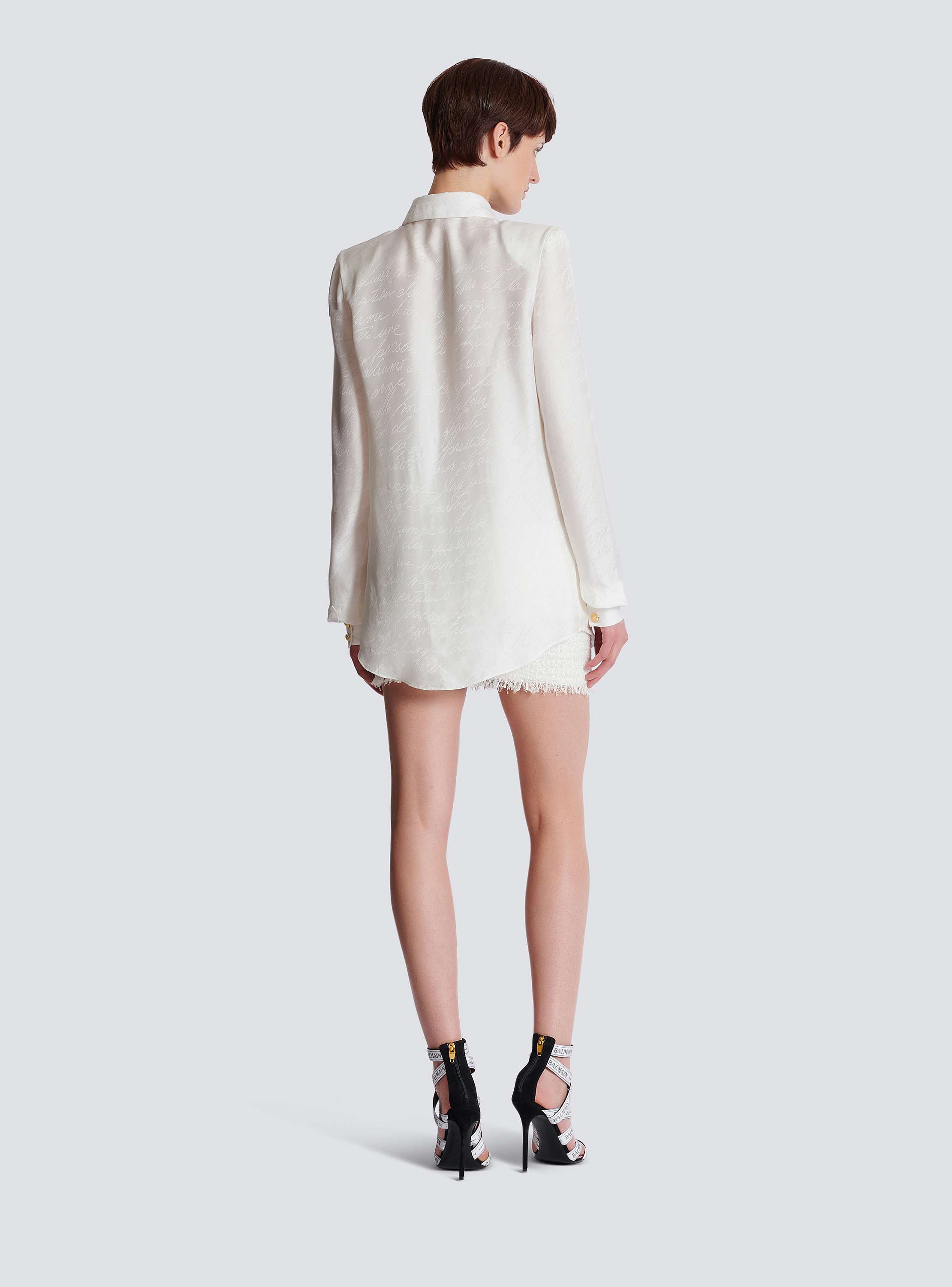 Love letter embroidered col cotton shirt