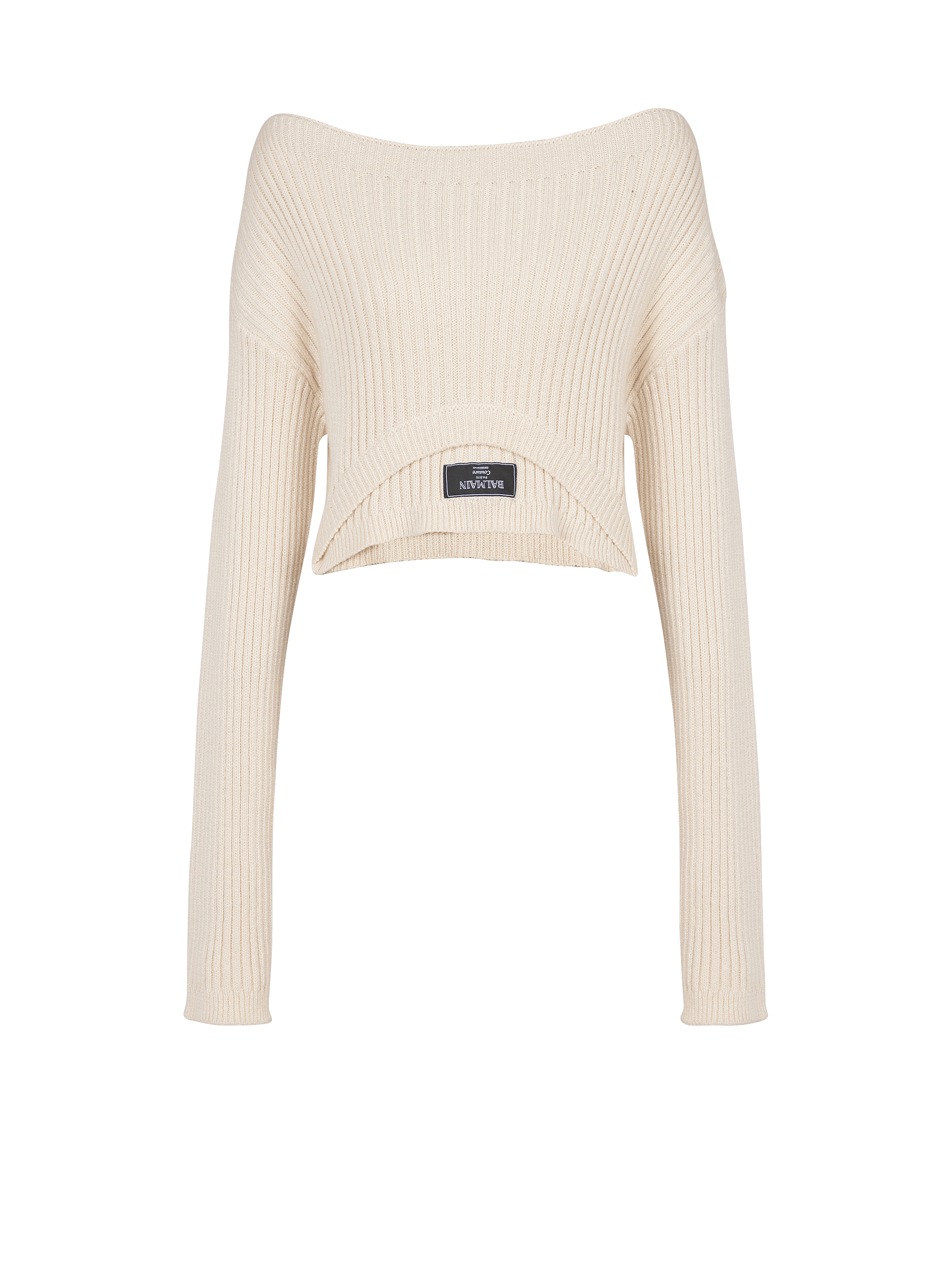 Boat neck optical illusion ribbed crop top