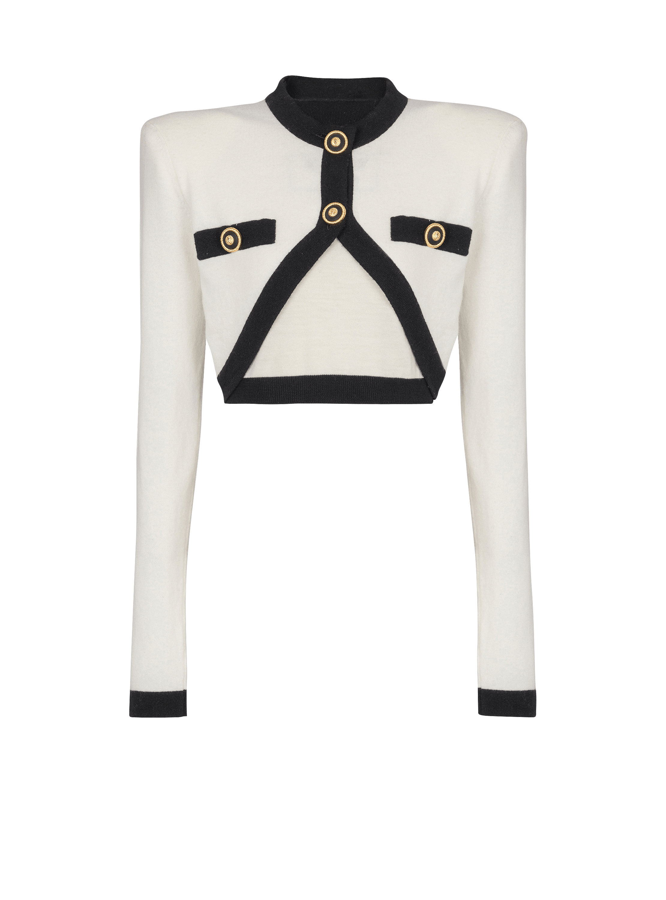 Knit jumper with faux cardigan design