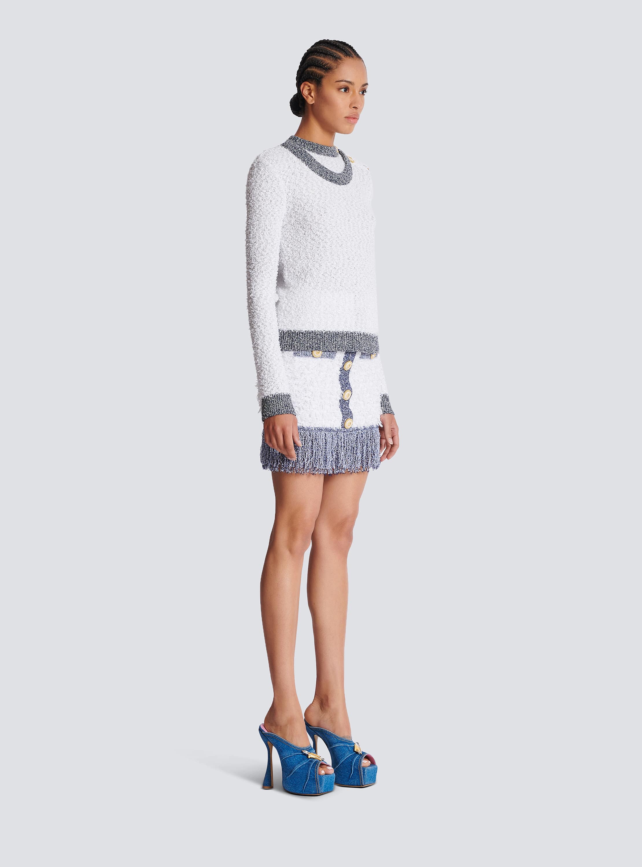 Knit pullover with buttons