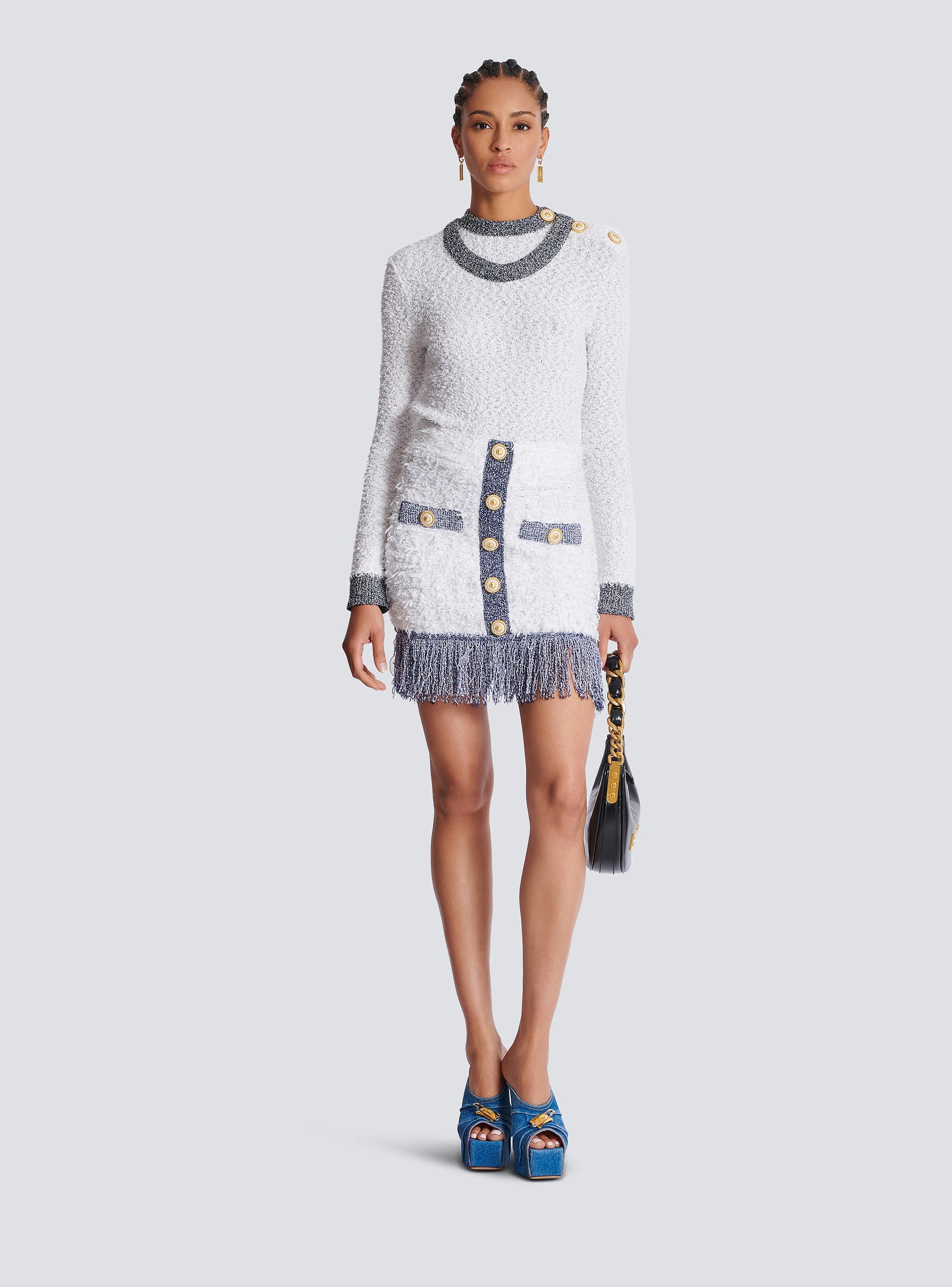 Knit pullover with buttons