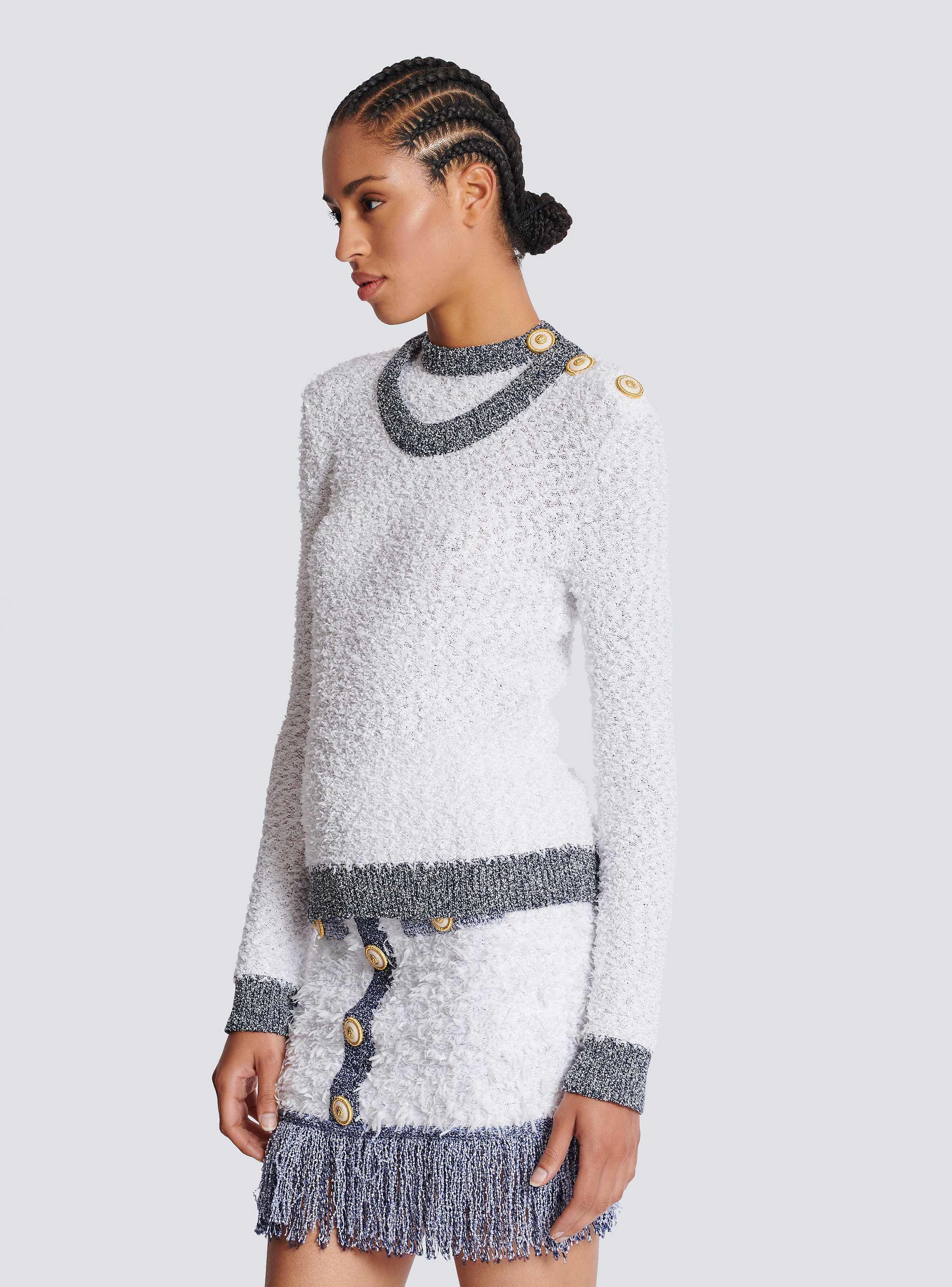 Knit pullover with buttons