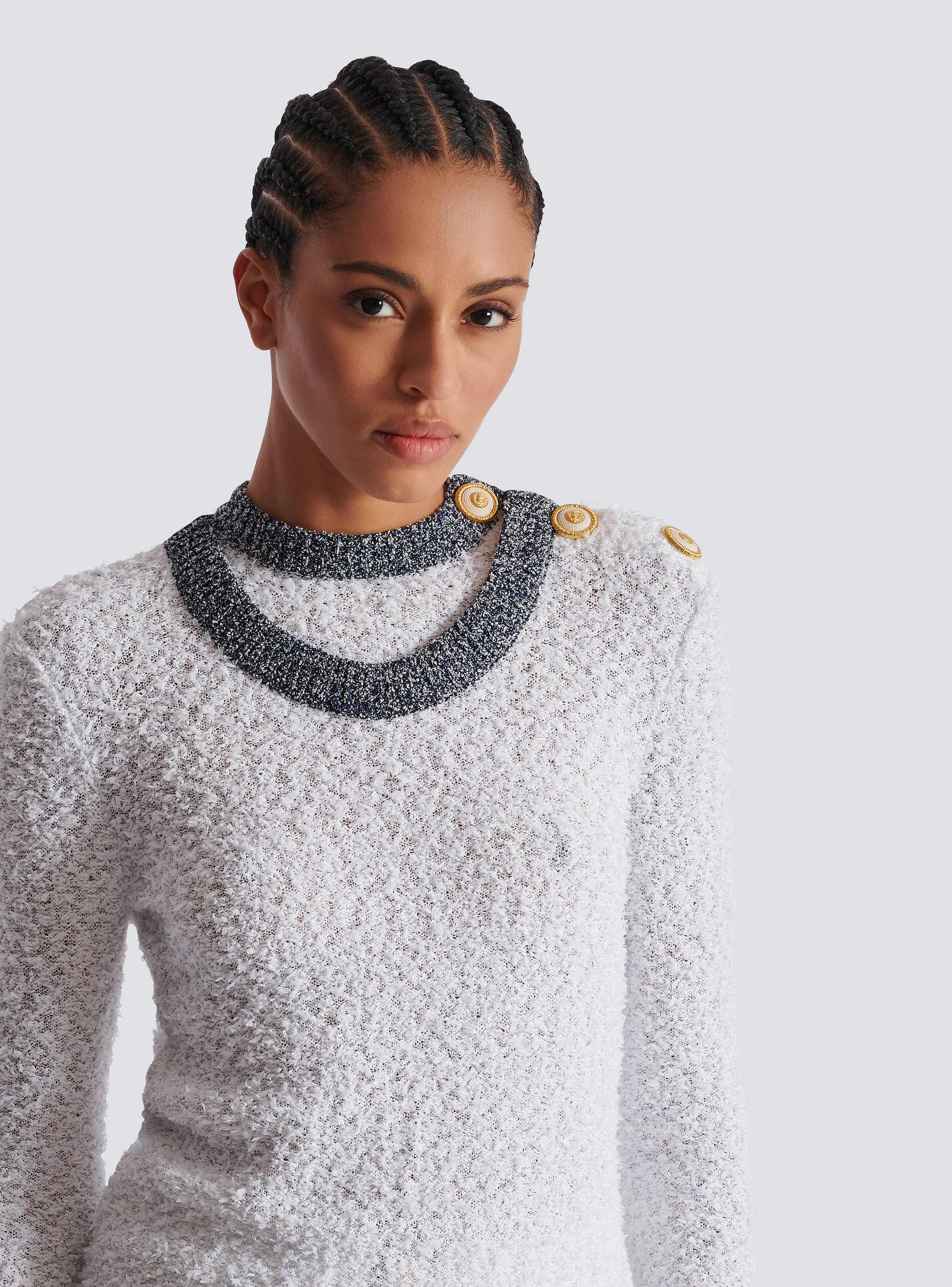 Knit pullover with buttons